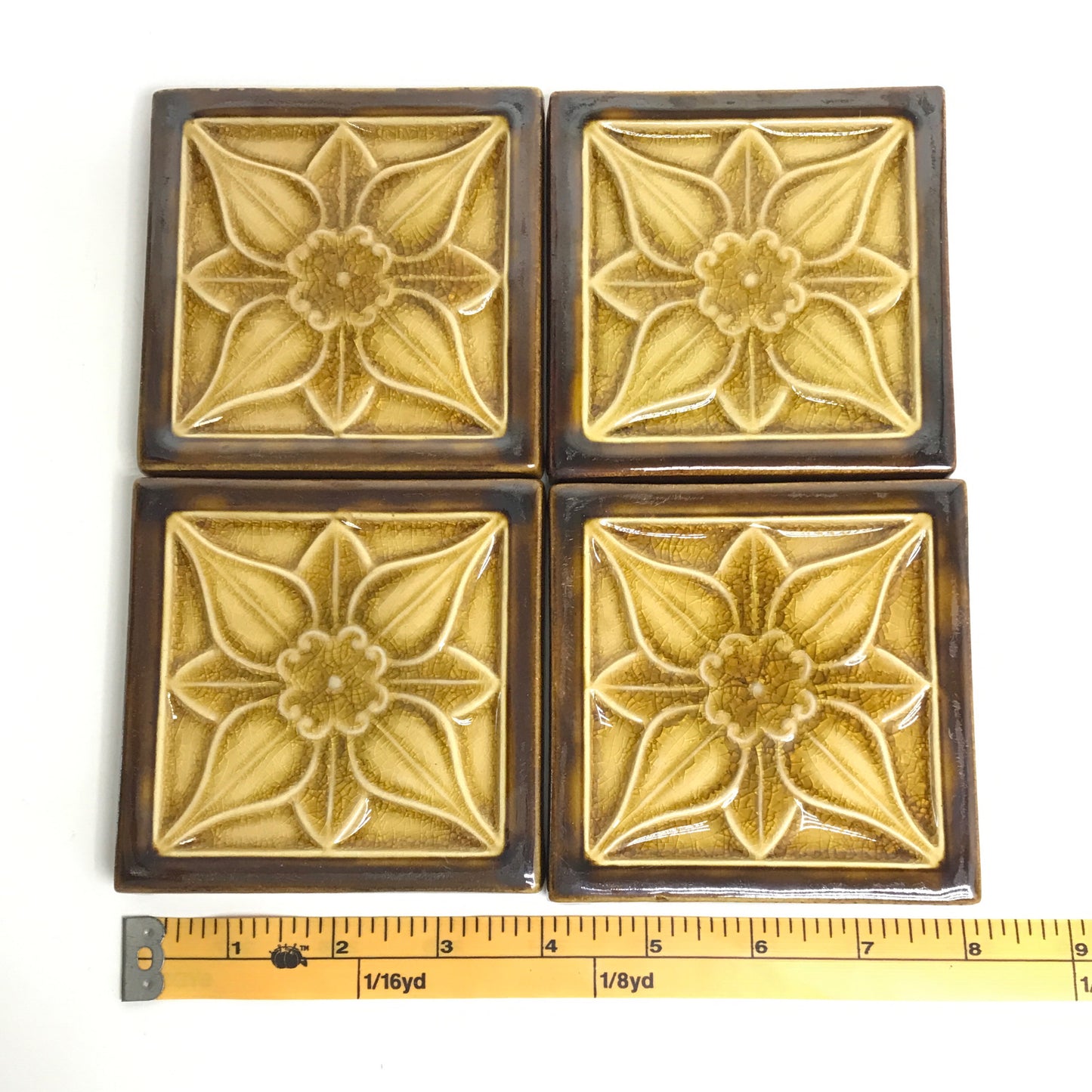 Majolica-Style Coaster Set, Set of 4 Tiles