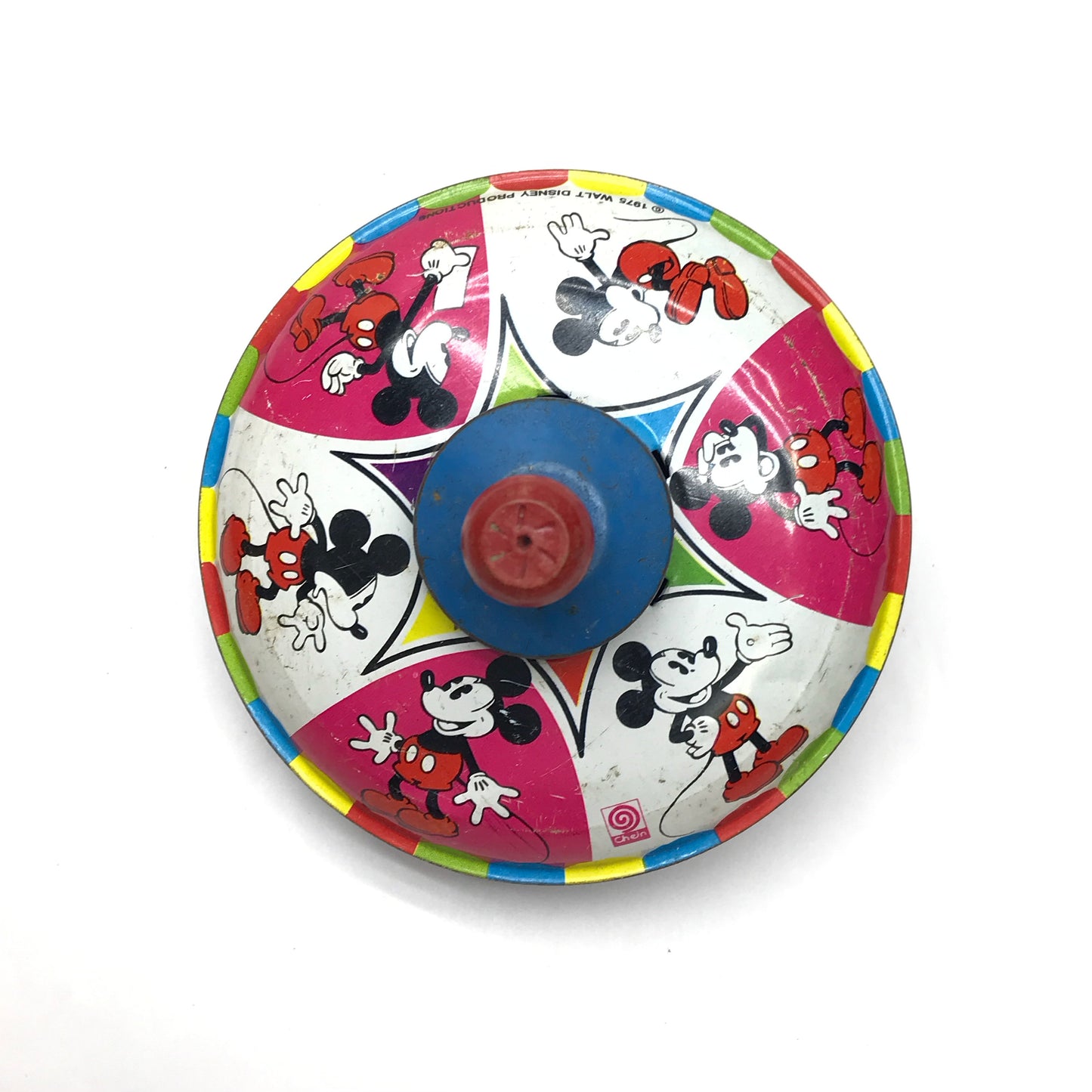 Vintage Mickey Mouse Spinning Top, Metal, Chein Brand