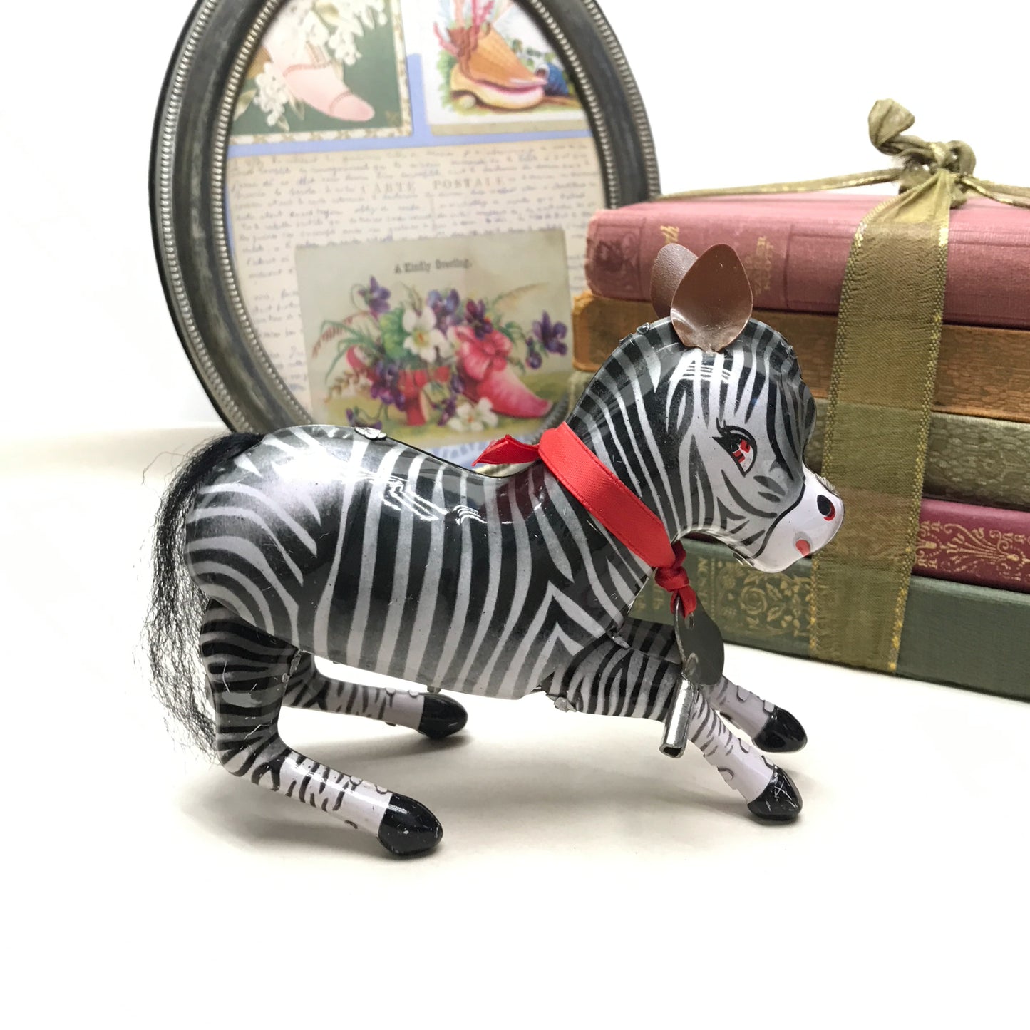 Tin Toy Wind Up Zebra (Non-Functional)