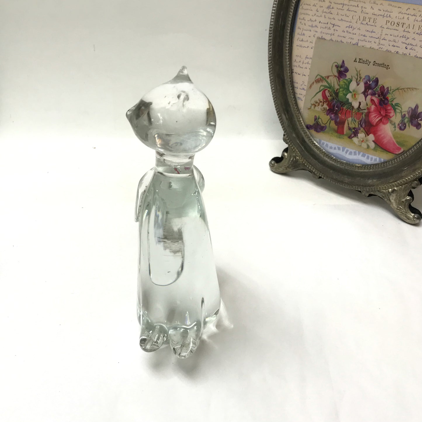 Cat Shaped Glass Paperweight