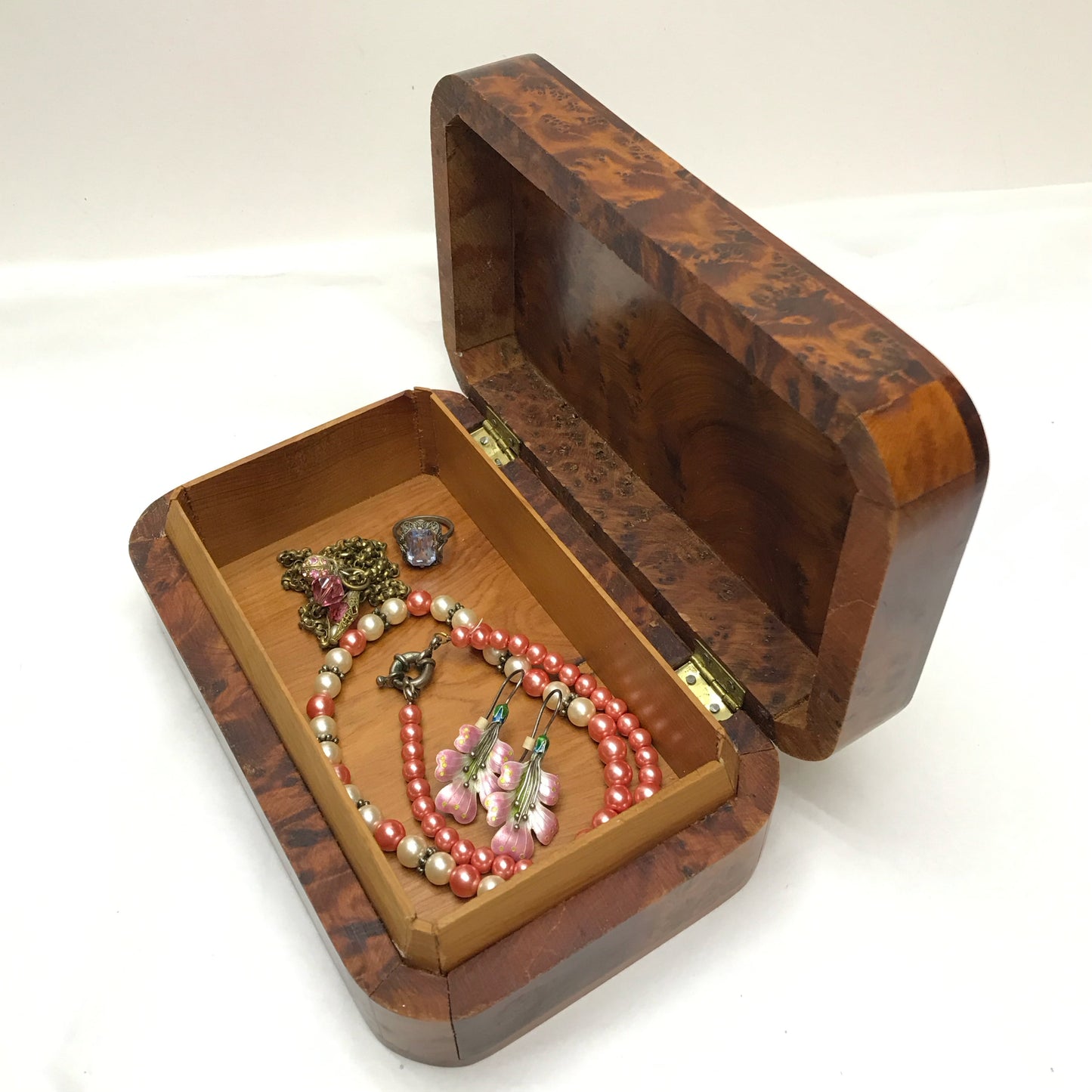 Burl Wood Box, Cypress Thuya Wood Jewellery Stash Box