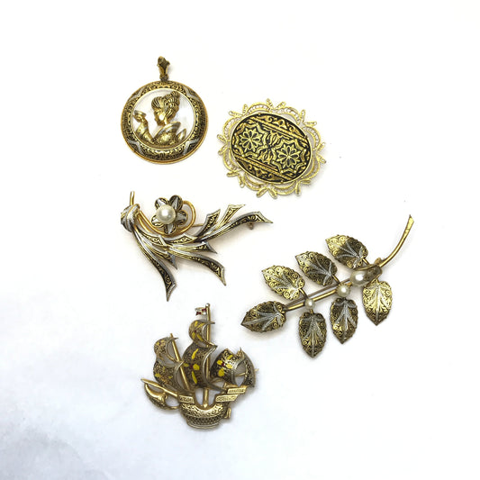 Toledoware Faux-Damascene Jewellery Lot