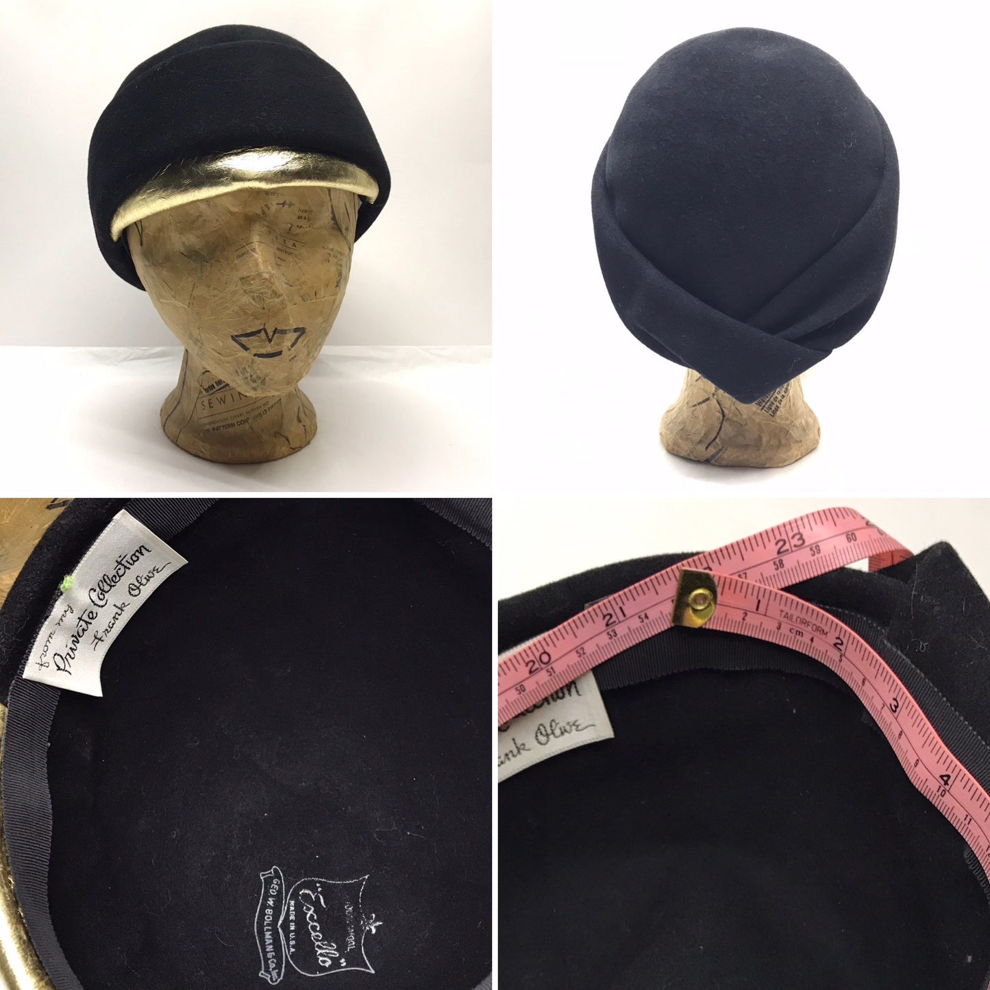 Lot of 5 Vintage Felt or Velvet Hats for Costuming, Quality Designs, Some in Need of SMALL REPAIRS