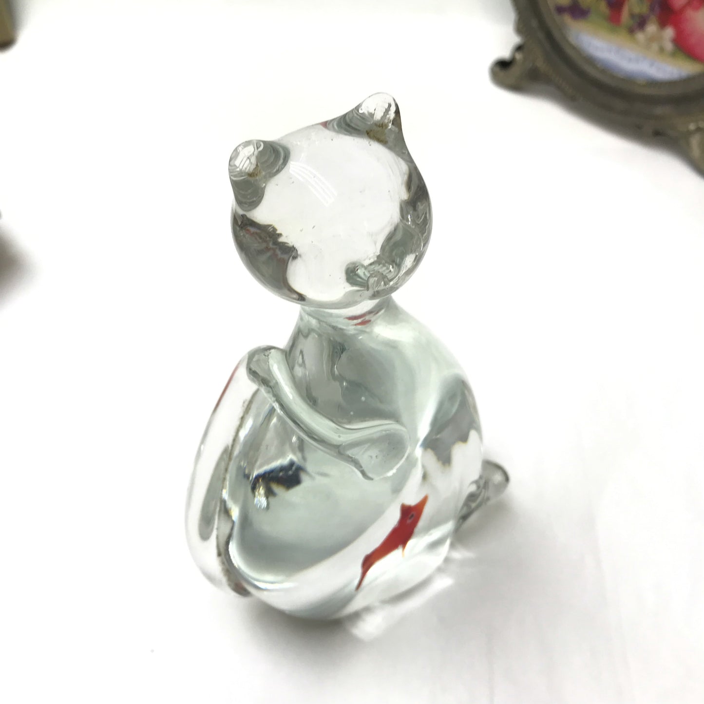 Cat Shaped Glass Paperweight