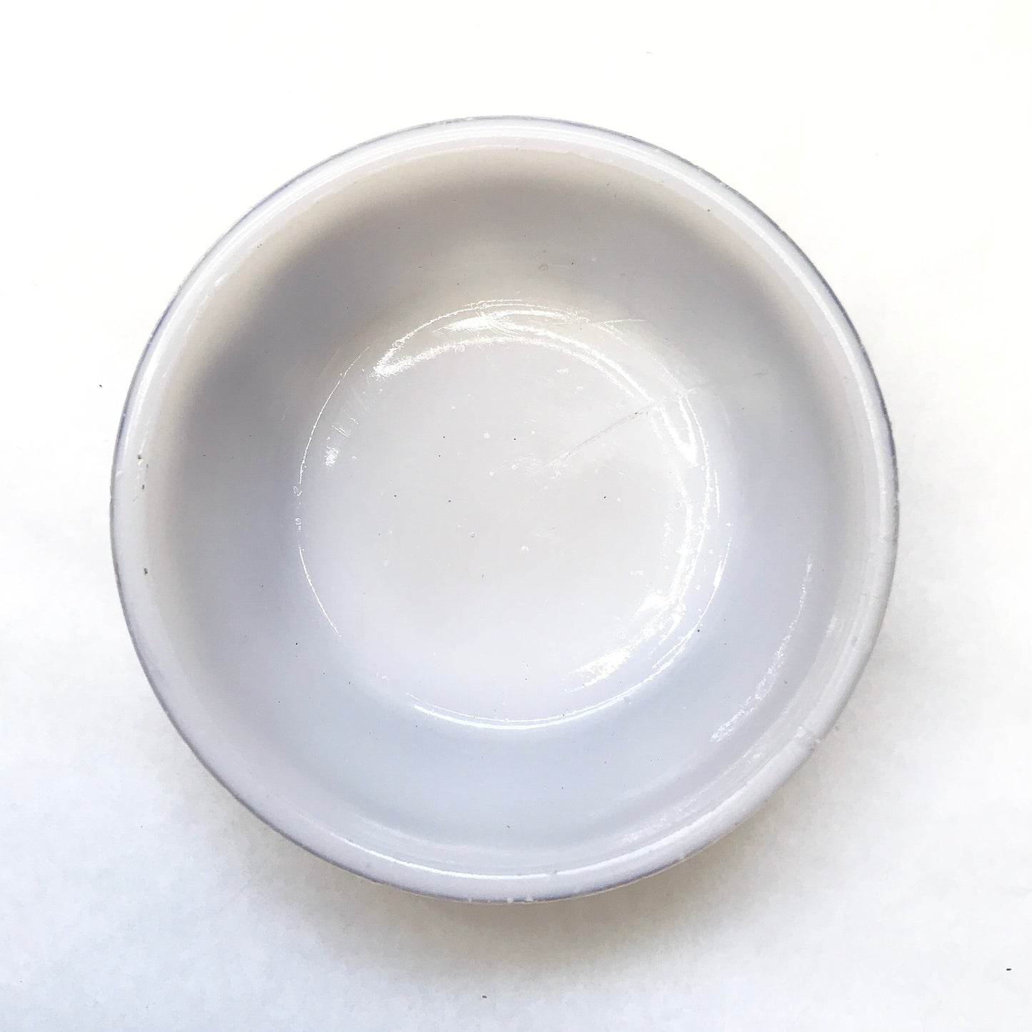 White Glass Souvenir Powder Jar or Trinket Dish, Souvenir of Eganville