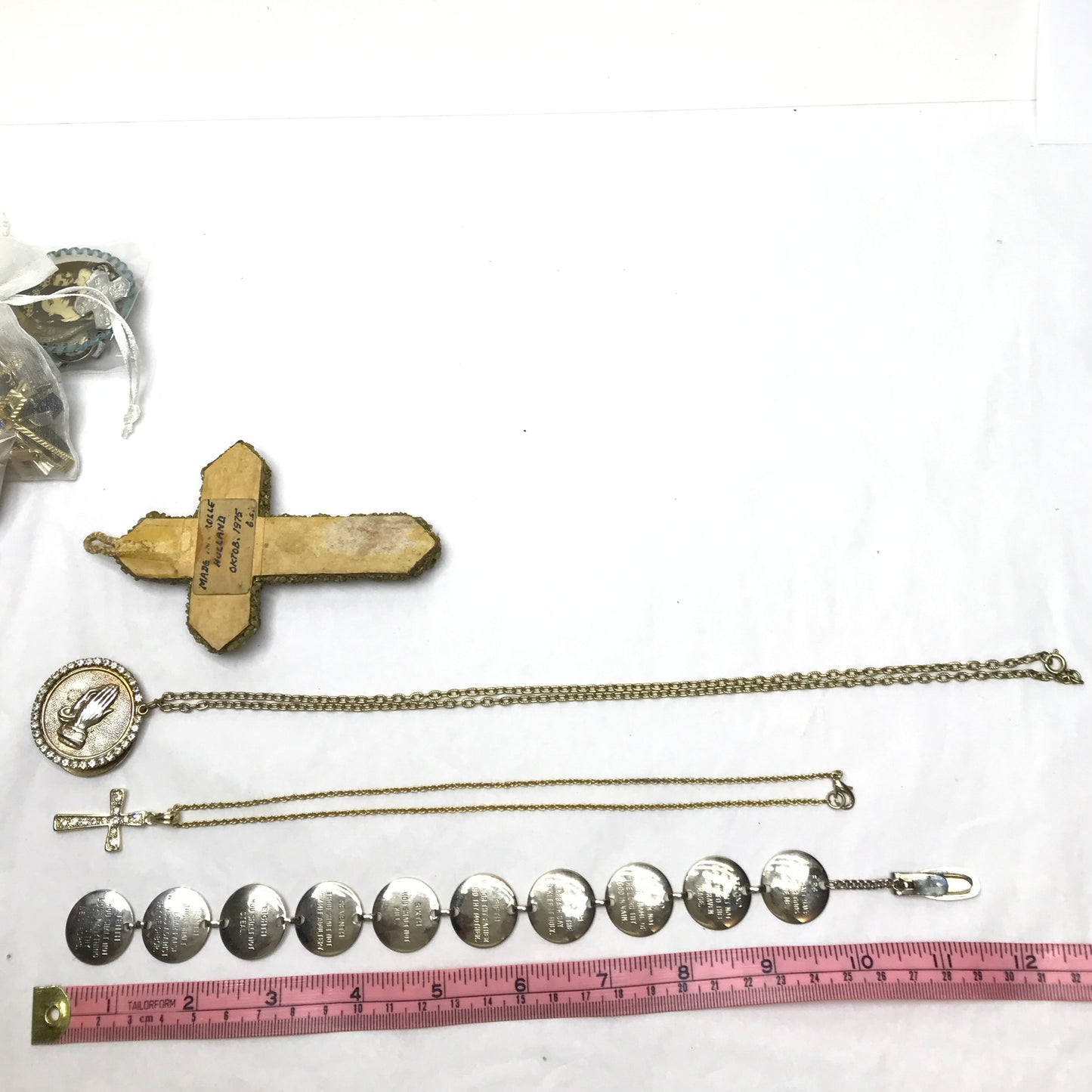 Crafting Lot of Vintage Rosaries, Charms, and Cross Pendants, Religious Memorabilia, For Repair or Upcycling