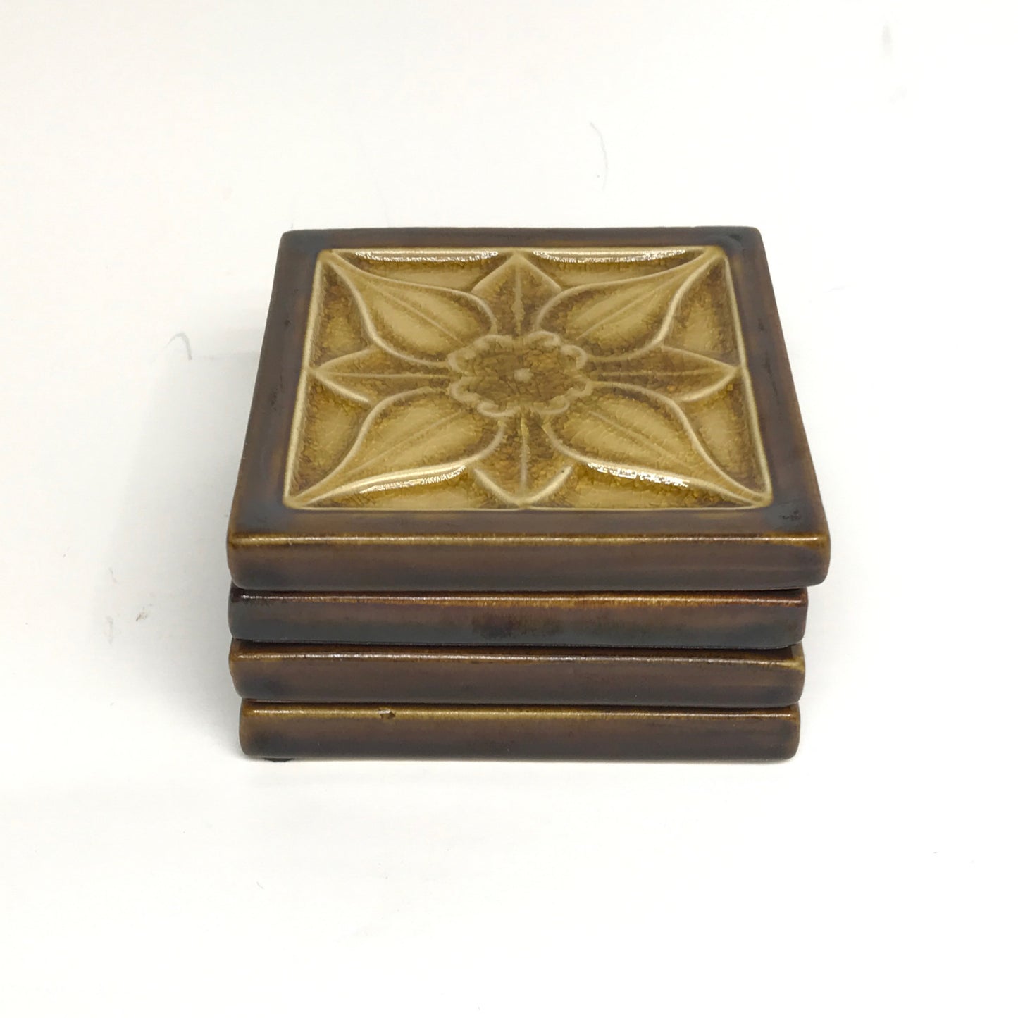 Majolica-Style Coaster Set, Set of 4 Tiles