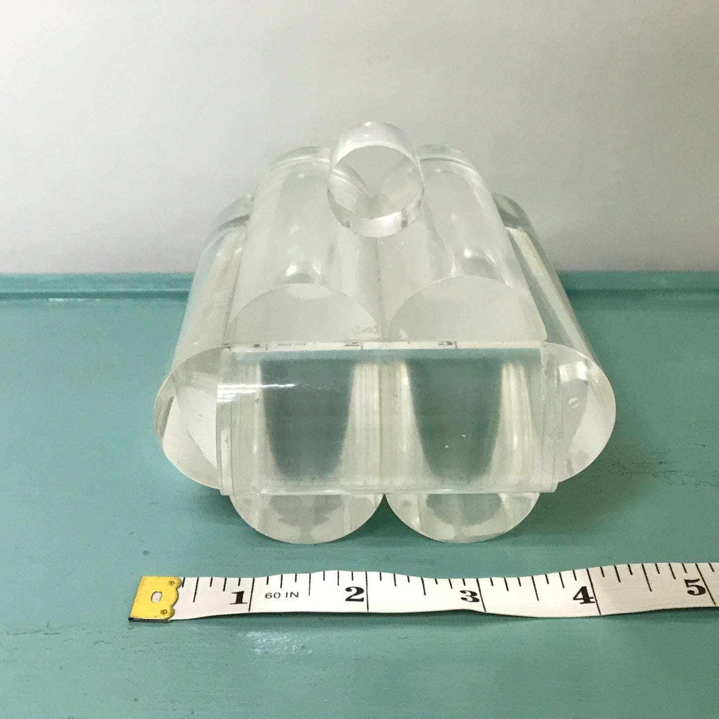 Chunky Art Deco Clear Lucite Trinket Box, Jewellery Box