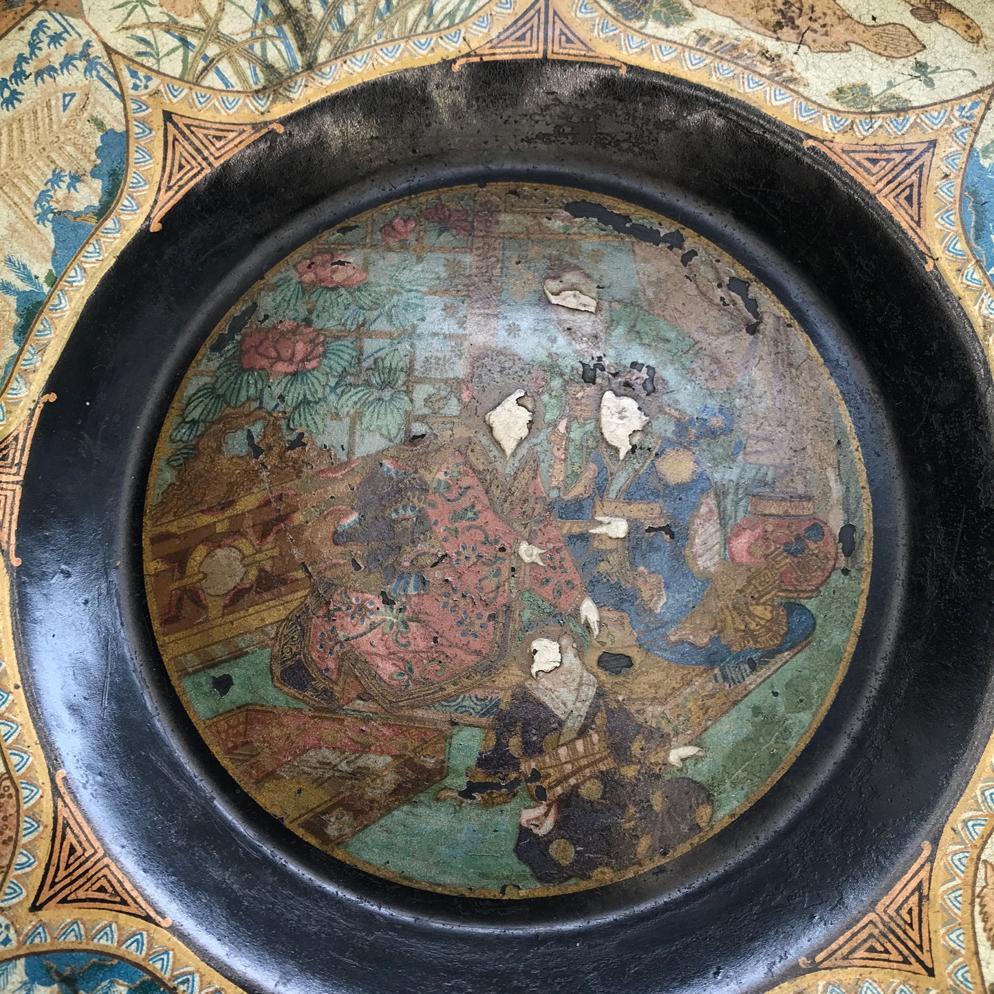 Antique Lacquer Pedestal Plate, Decorative Lacquerware,  Japanese Lacquerware, SIGNS of WEAR