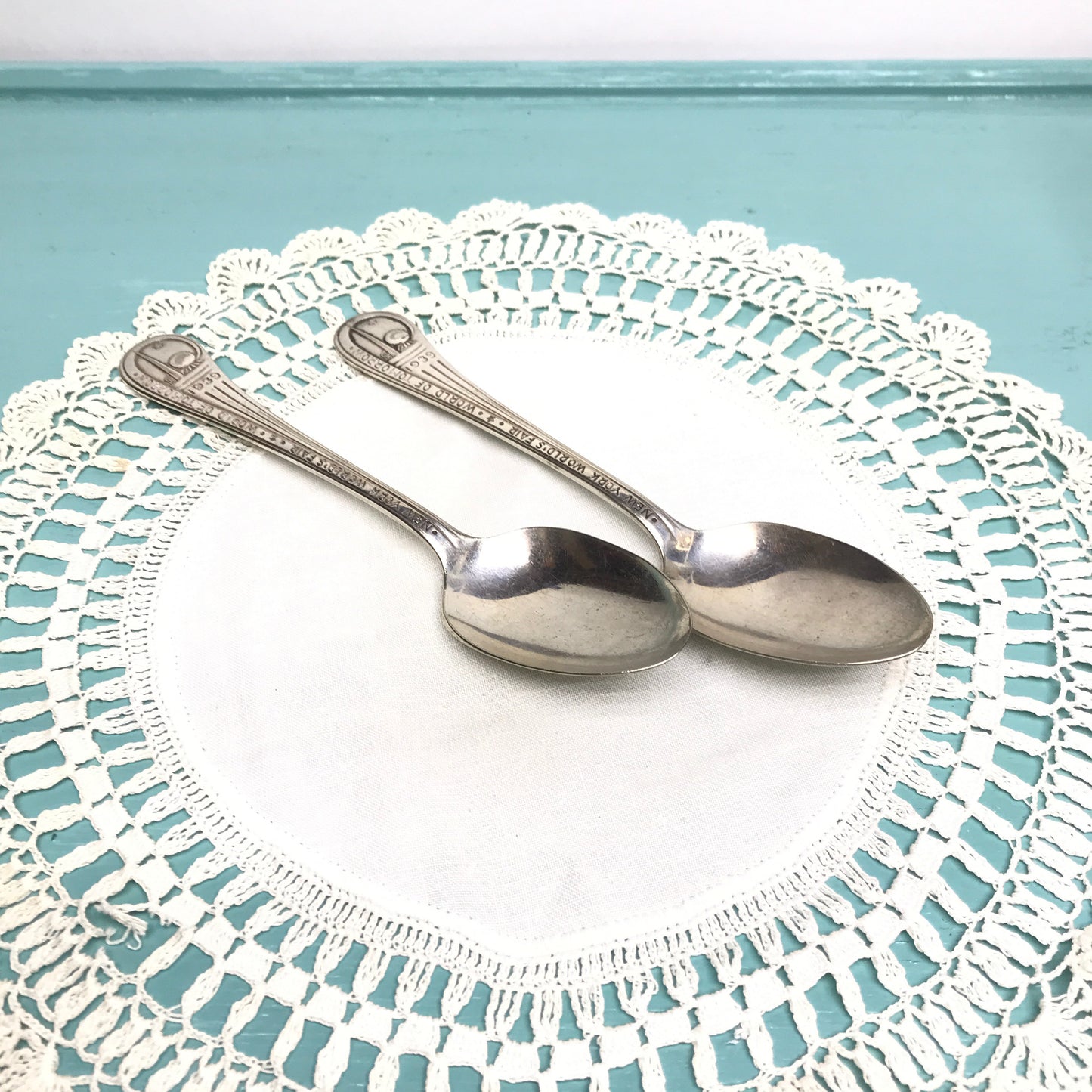 1939 World’s Fair Souvenir Teaspoons, Wallace Silver Plate