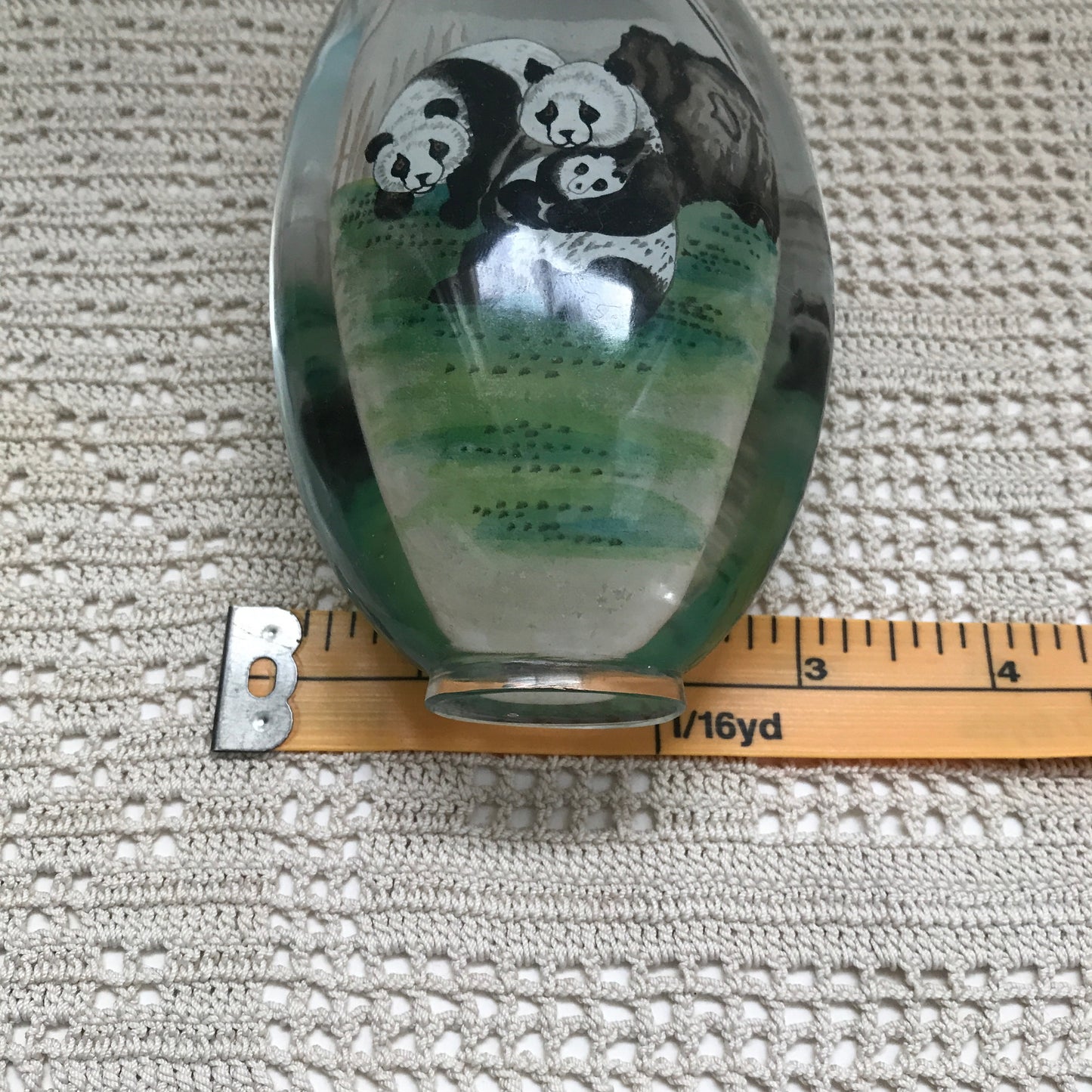 Chinese Reverse Pianted Snuff Bottle featuring Pandas