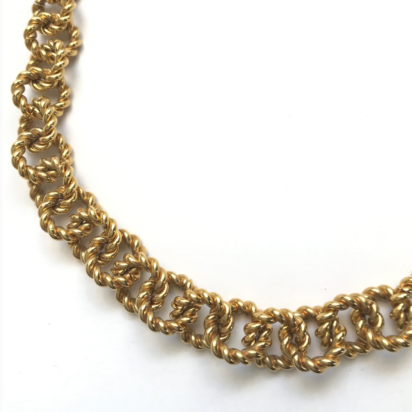 Monet Gold Necklace with Rope Design and Toggle Clasp, Cable Chain,  Vintage & Retro Jewellery