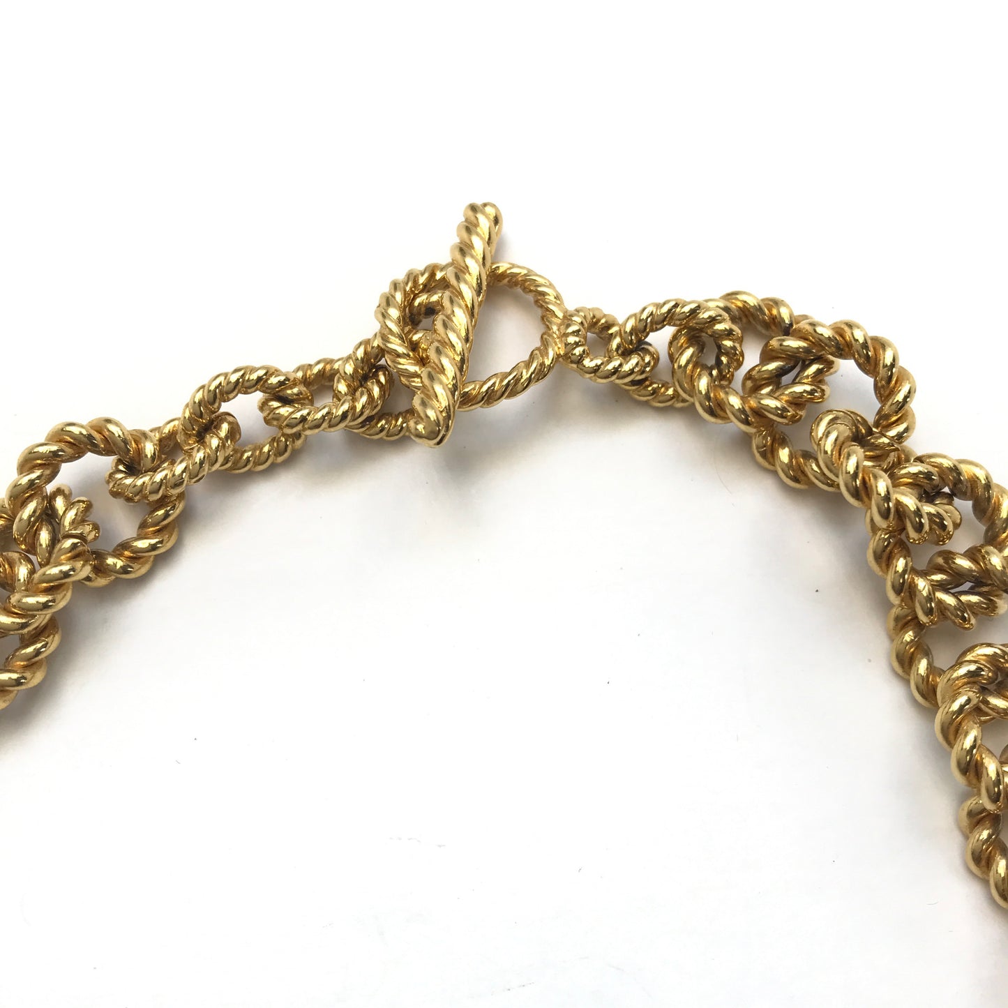 Monet Gold Necklace with Rope Design and Toggle Clasp, Cable Chain,  Vintage & Retro Jewellery