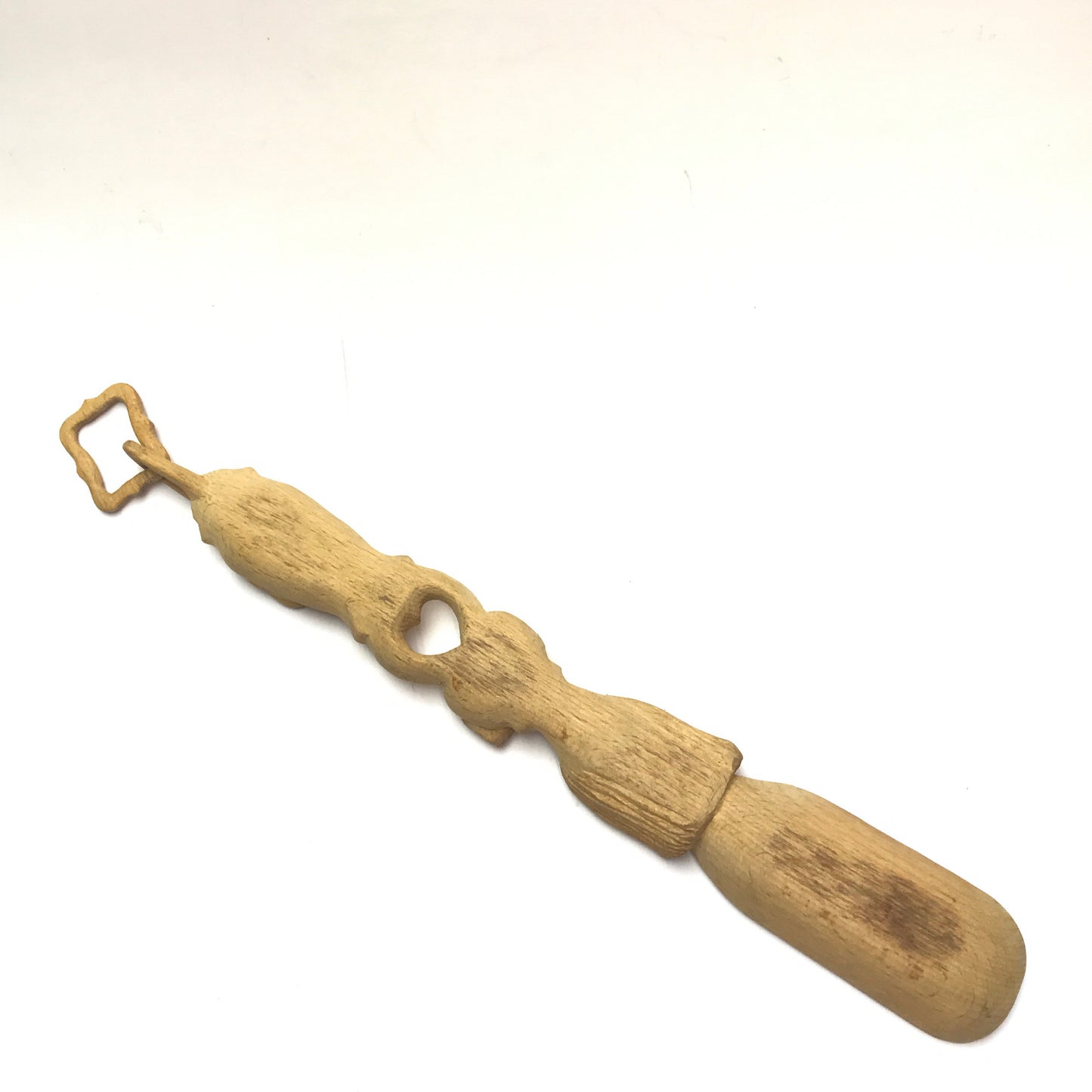 Vintage Hand Carved Wood Spoon, Loving Spoon