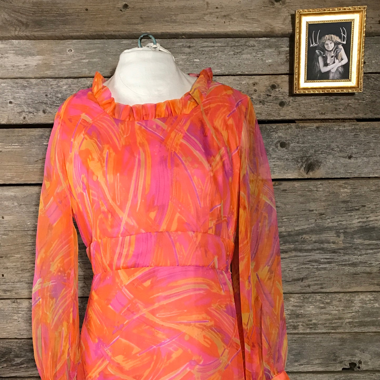 Psychedelic Handmade Maxi Dress, c. 1970s