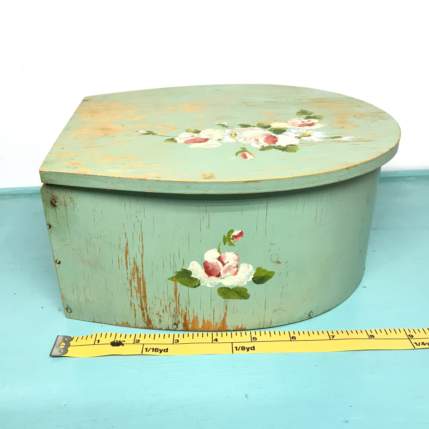 Large Shabby Chic Wooden Storage Box, Distressed Handpainted