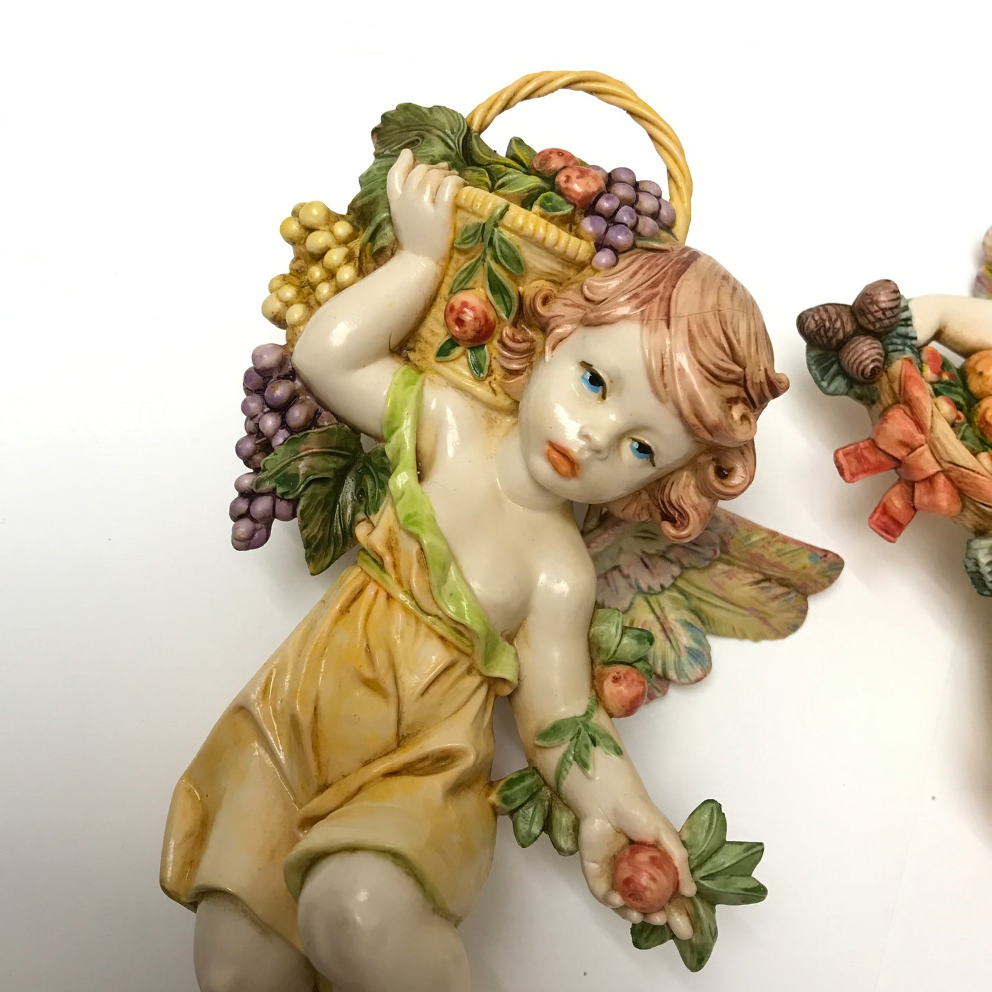 E. Simonetti Resin Cherubs, Italian Putti Wall Decor, Dated 1989