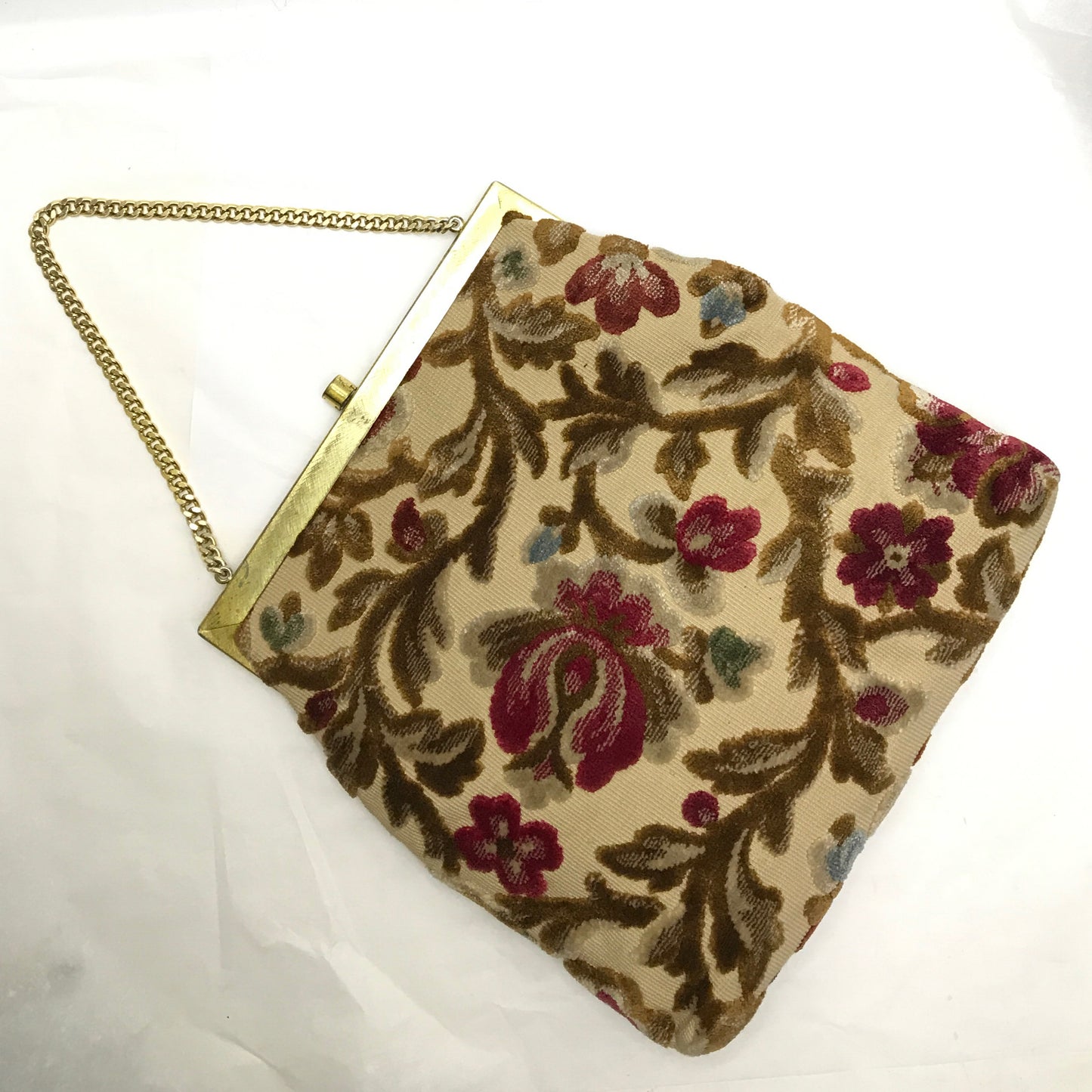 Chenille Tapestry Style Purse, Carpet Bag, circa 1950s, Garay & Co. (1937-1981)