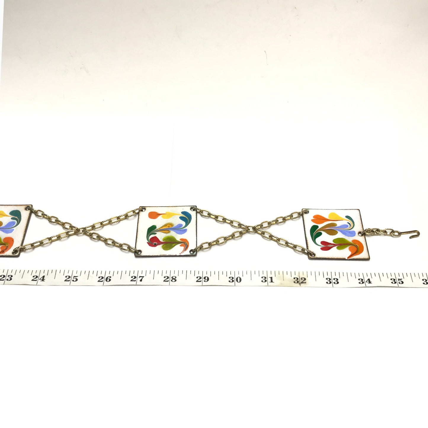 Multicoloured Enamel Panel Chain Belt