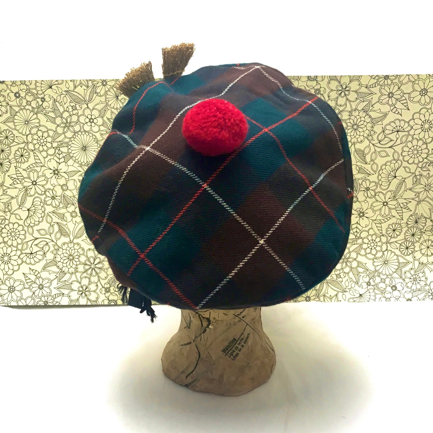 Vintage Plaid Tam, Tartan Hat, Hunting McKinnon, Curling Memorabilia