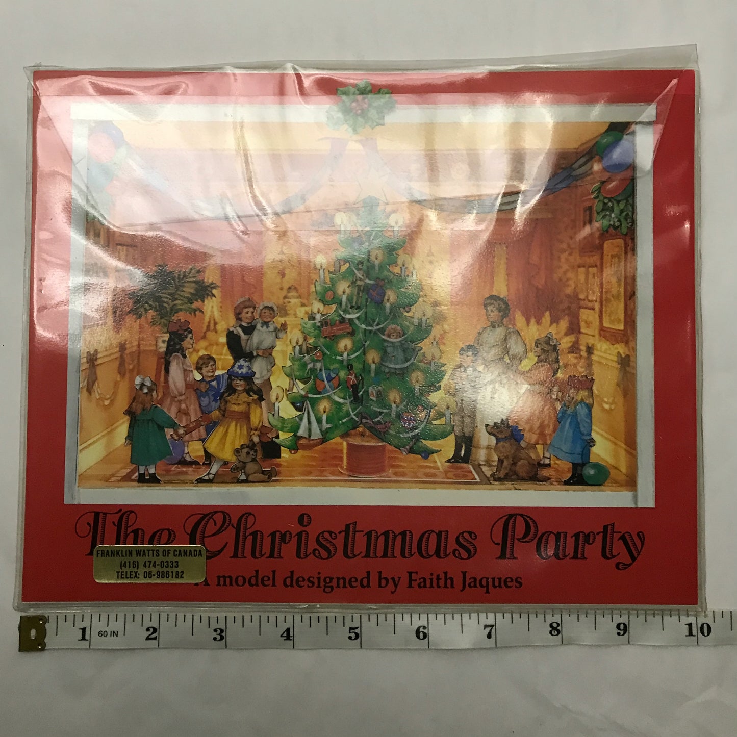 The Christmas Party: A Model Designed by Faith Jacques, Edwardian Christmas Paper Dolls and Diorama, Cut Out Christmas Model, 1986