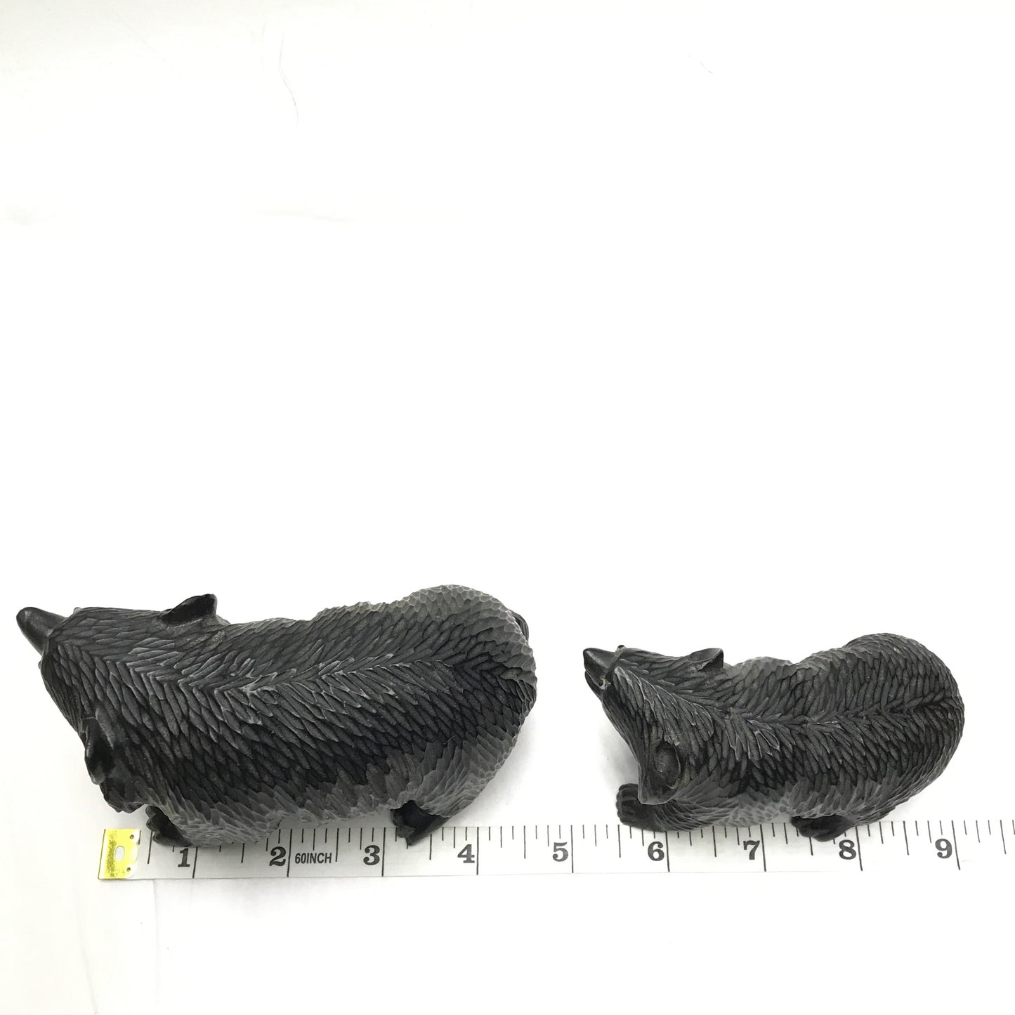 Pair of Ainu Hand Carved Bear Figurines