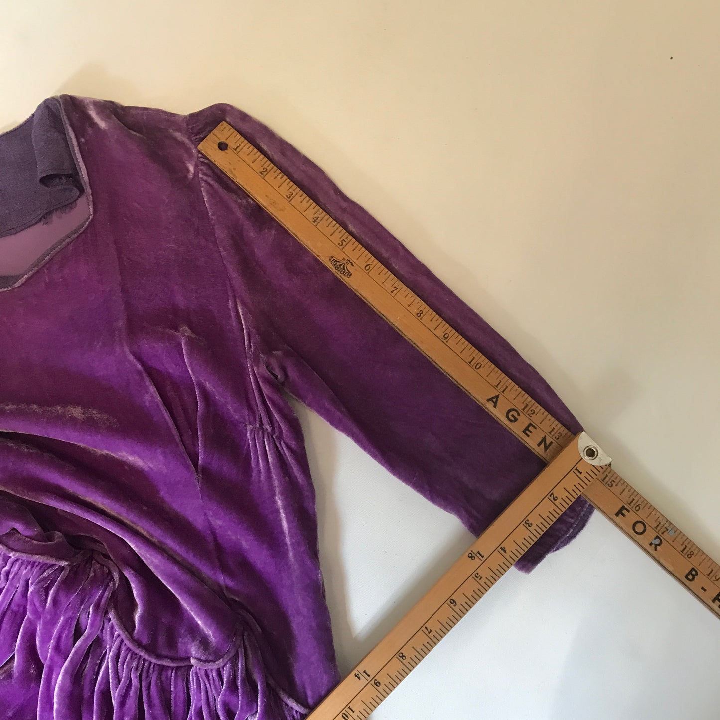 1930s Purple Velvet Dress, Vintage Fashion,  Some FAULTS, Handmade Dress, Extra Small