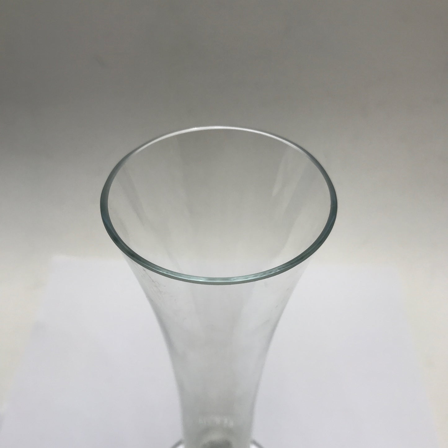 Bohemian Glass Fluted Bud Vase, Clear Czech Crystal Pedestal Vase, Art Glass