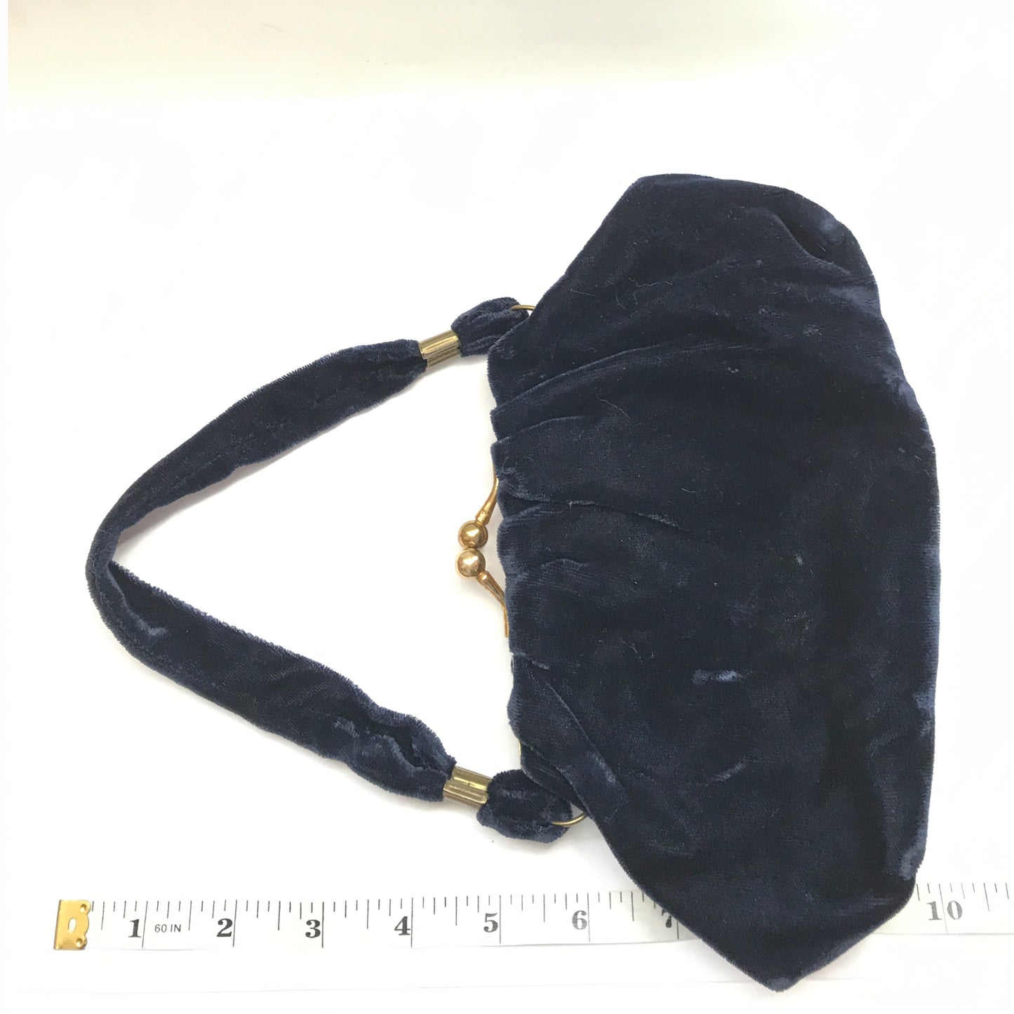 Small Vintage Blue Velvet Evening Bag, Soft Sided Fabric Purse (SOLD)