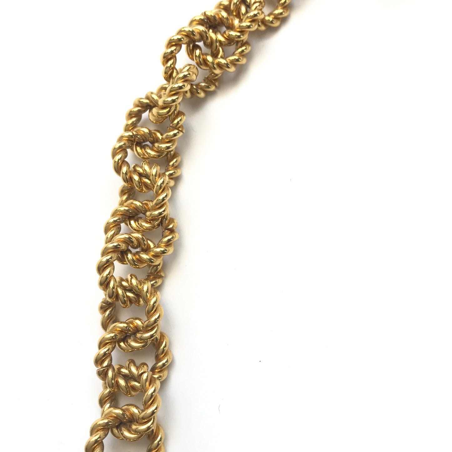 Monet Gold Necklace with Rope Design and Toggle Clasp, Cable Chain,  Vintage & Retro Jewellery