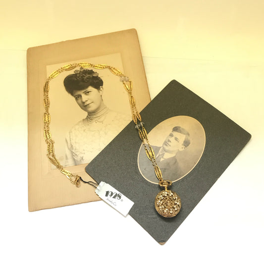 Pocket Watch Style Necklace, 1928 Brand, Quartz Battery Operated Watch
