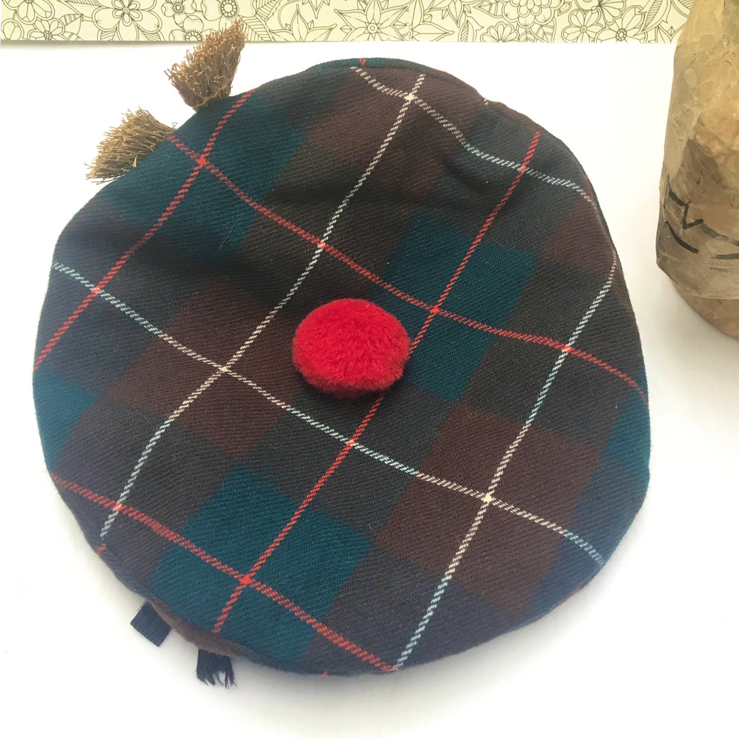 Vintage Plaid Tam, Tartan Hat, Hunting McKinnon, Curling Memorabilia