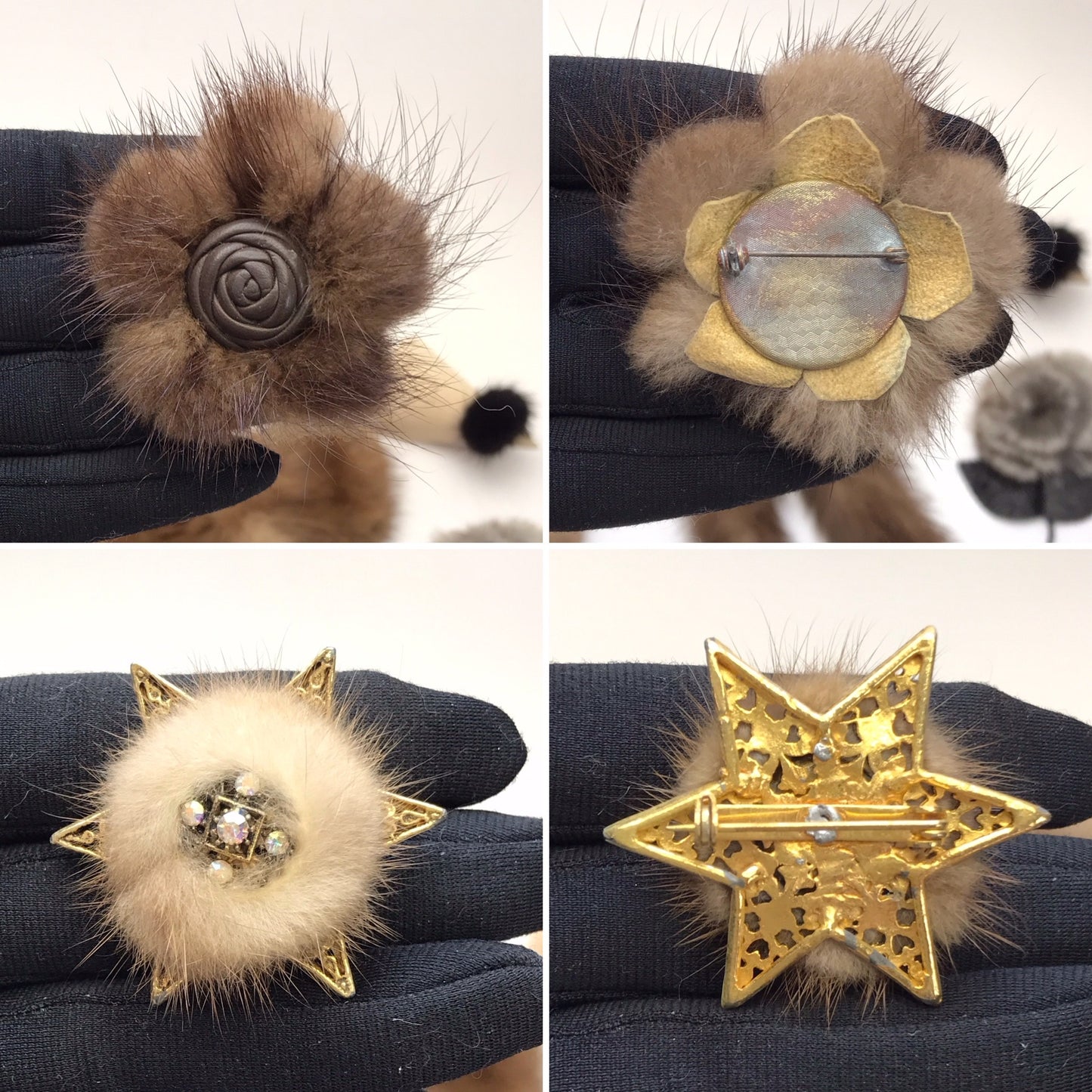 Vintage Furry Jewellery Lot, Pins & Clips, WEAR and TEAR