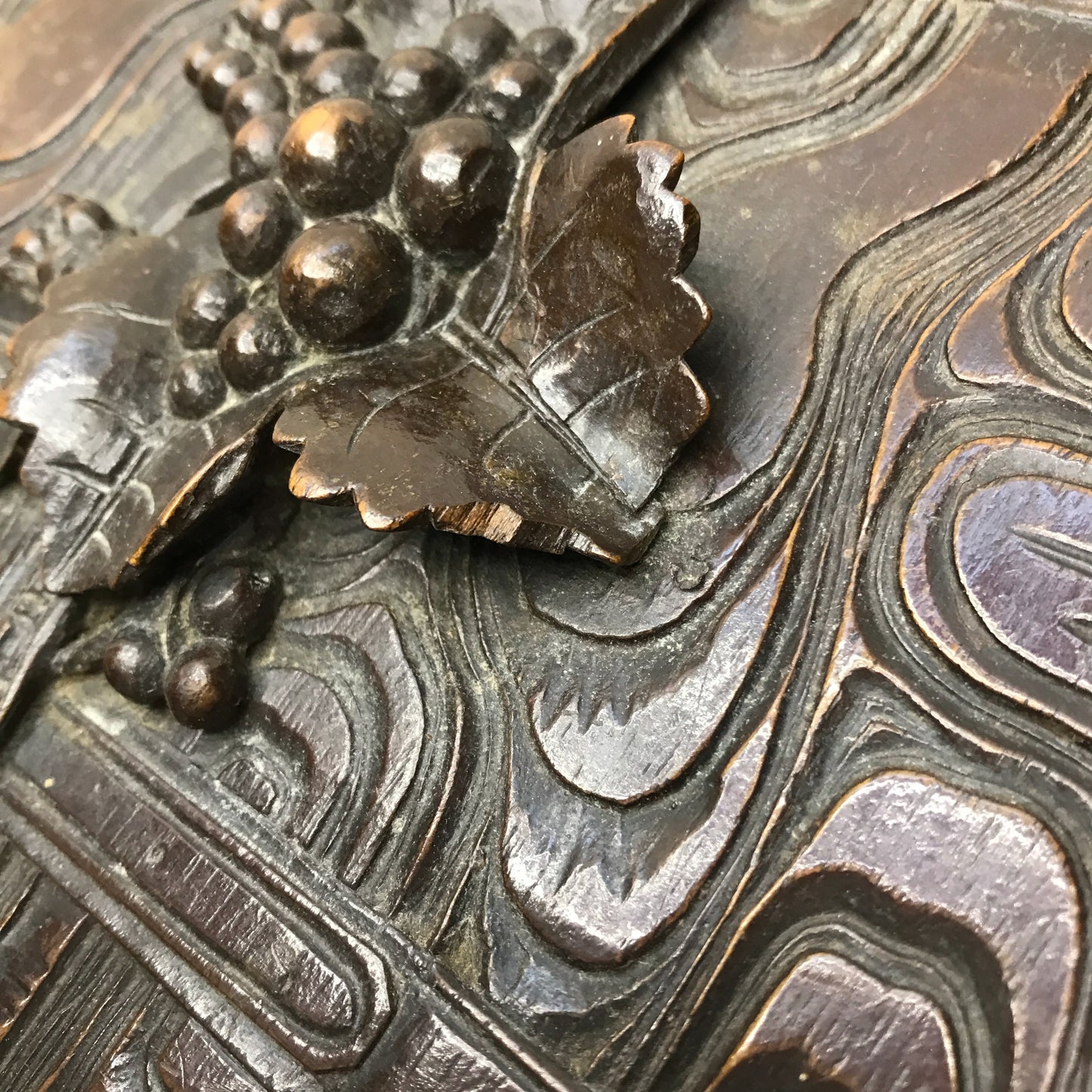 Ornate Carved Wood Box with Concealed Compartments, AT FAULT