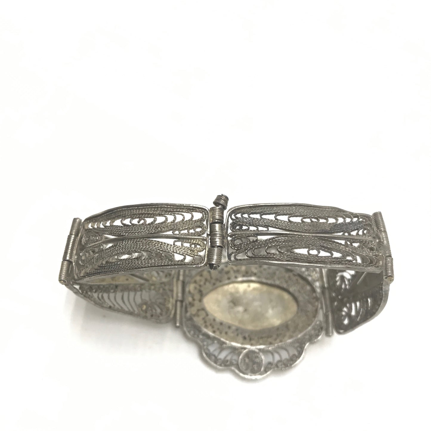 Silver Niello Filigree Link Bracelet