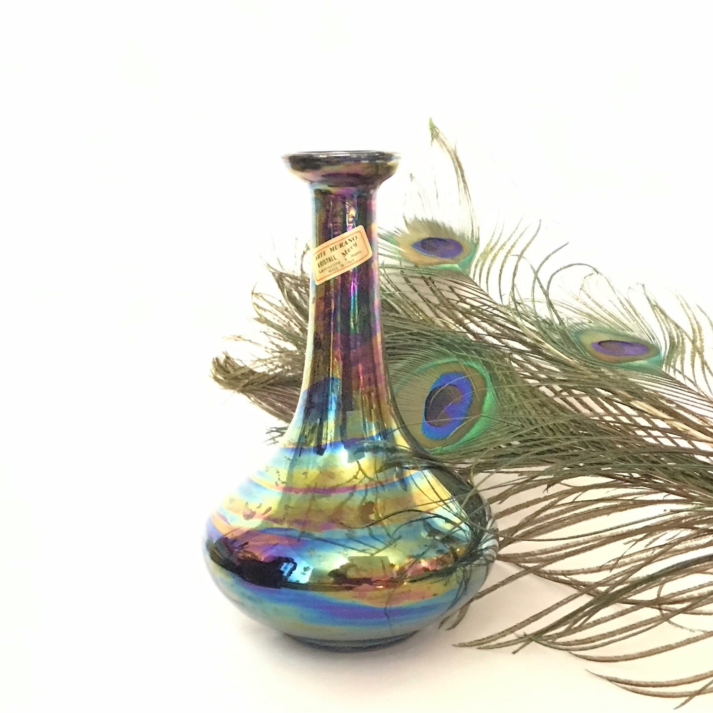 Aurora Murano Glass Bud Vase for Flowers Iridescent Vase from Italy (SOLD)