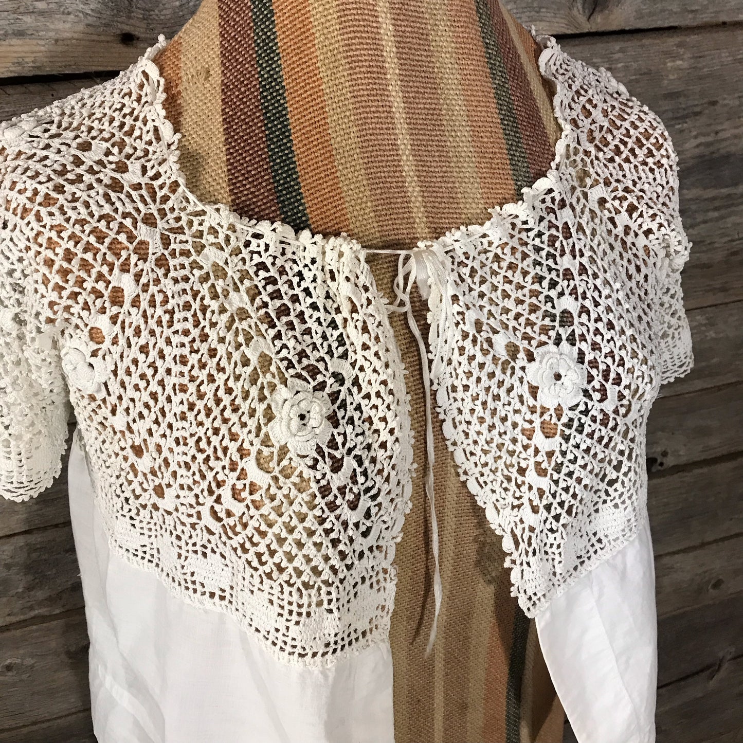 Edwardian Crochet Top, Bed Jacket, Corset Cover, NEEDS a REPAIR