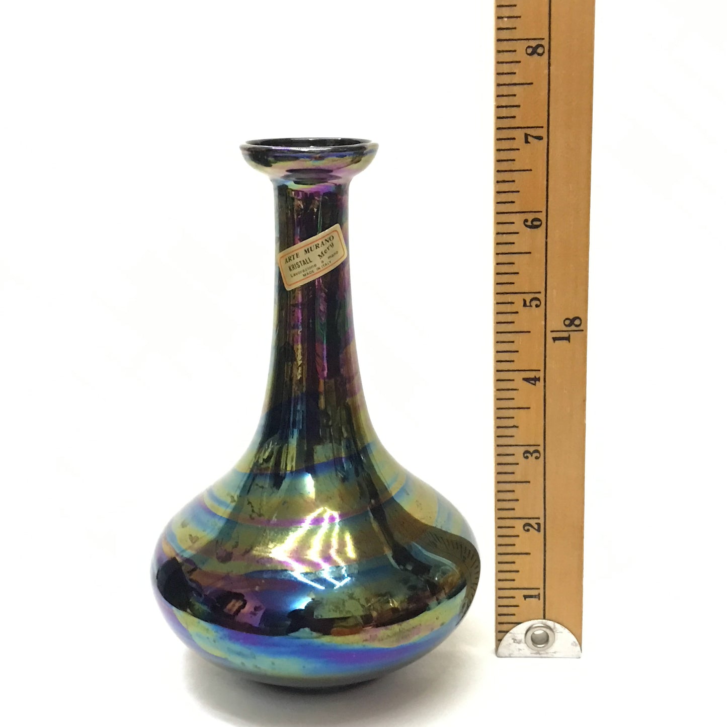 Aurora Murano Glass Bud Vase for Flowers Iridescent Vase from Italy (SOLD)