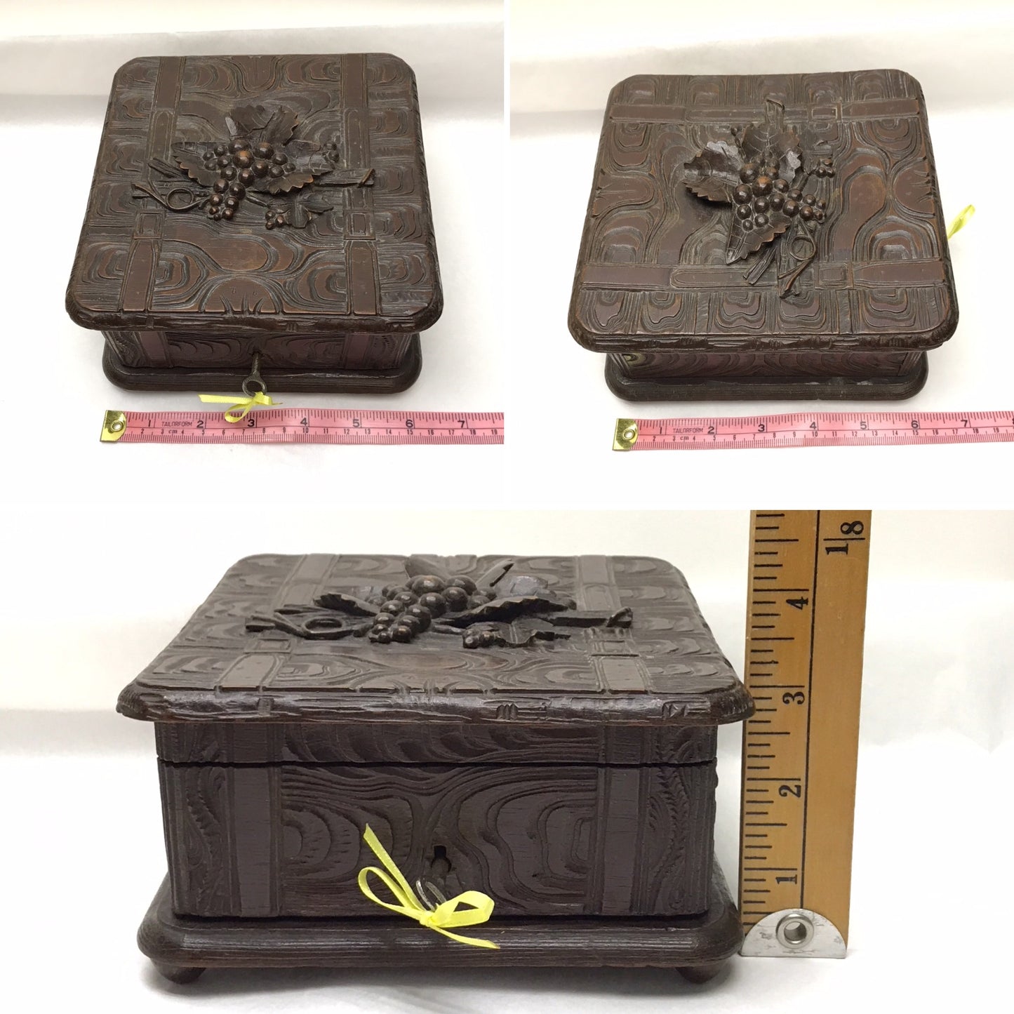 Ornate Carved Wood Box with Concealed Compartments, AT FAULT