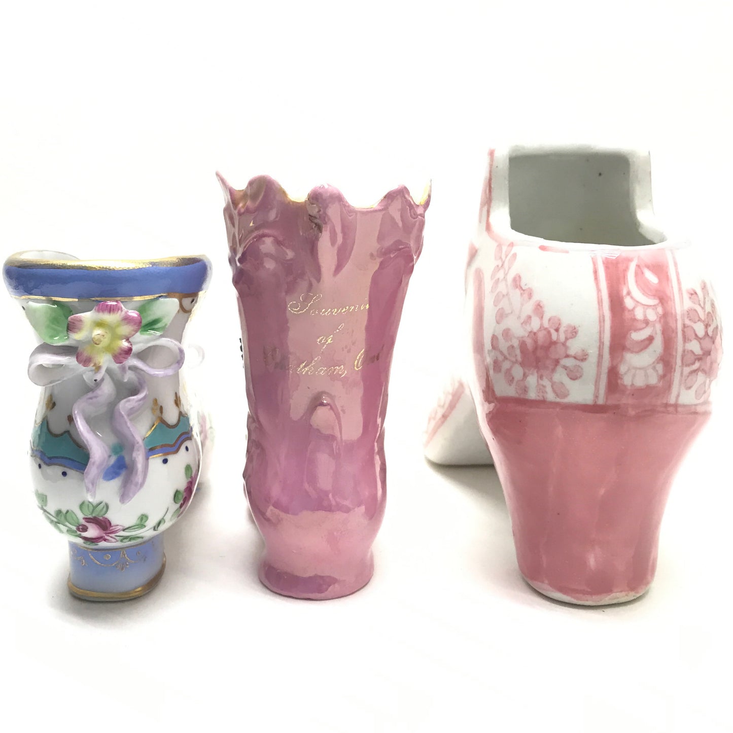 3 Porcelain Shoe-Shaped Planters or Vases