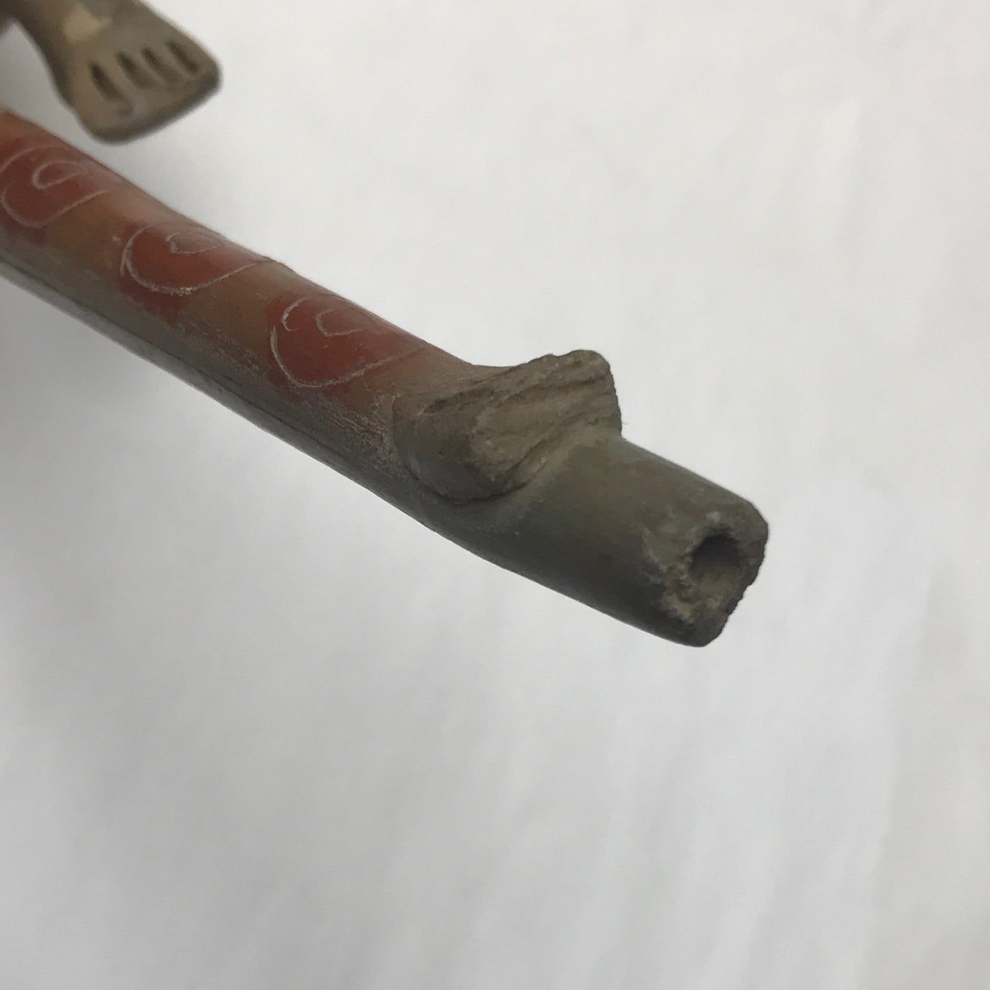 Handmade Clay Pipe, South American Effigy Pipe, Anthropomorphic Ceremonial Smoking Pipe