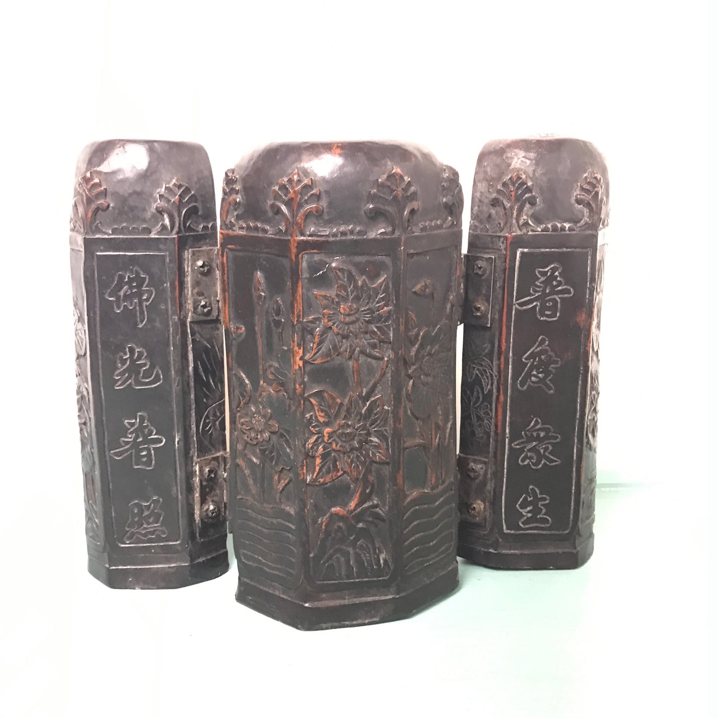 Vintage Buddha Triptych, Portable Shrine