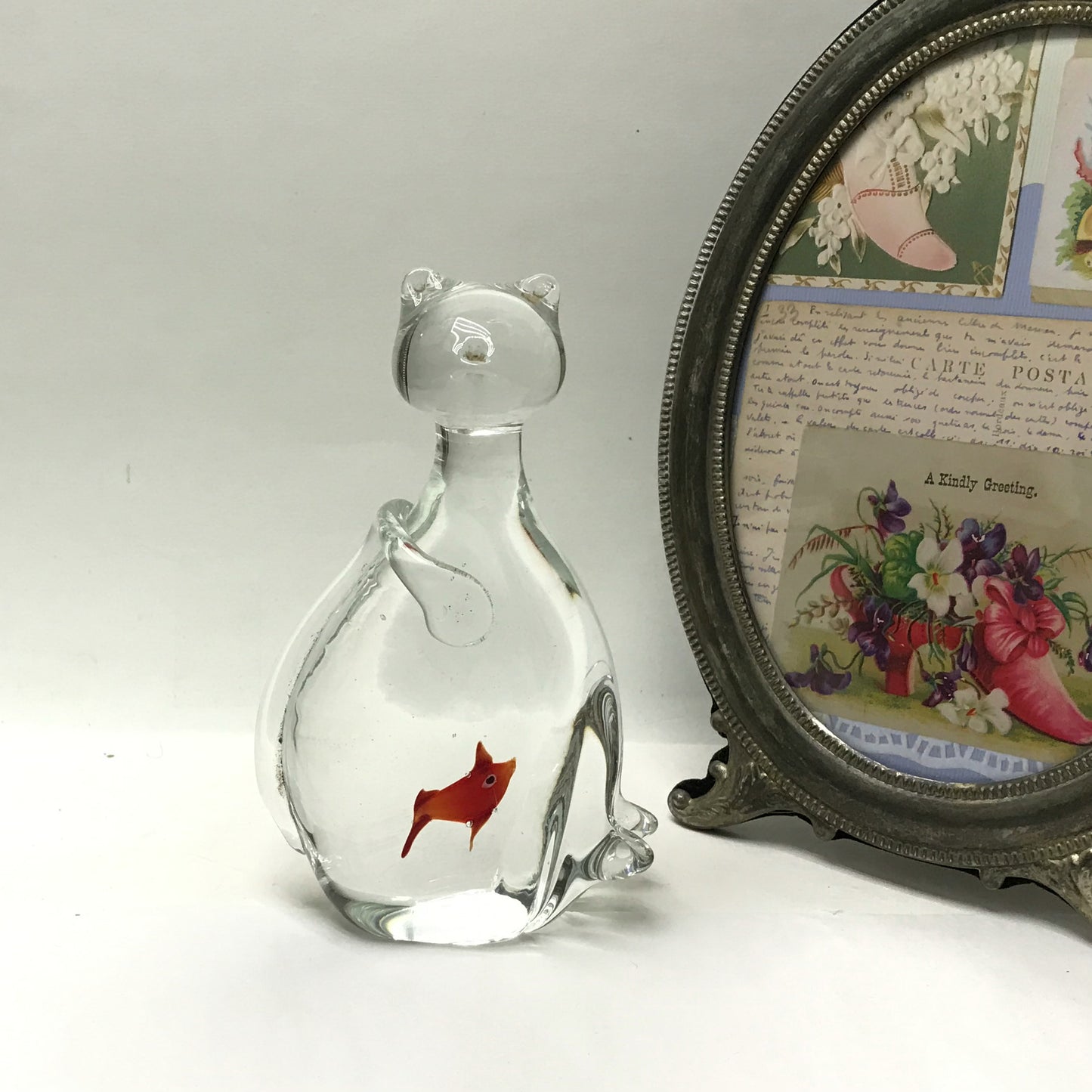 Cat Shaped Glass Paperweight