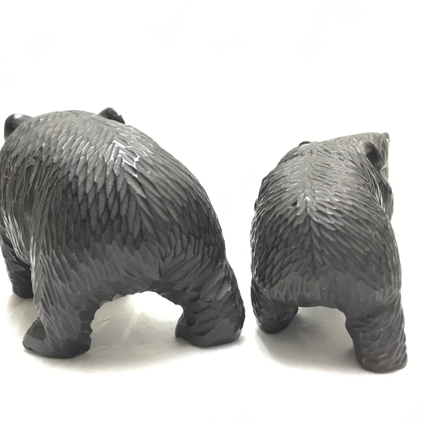 Pair of Ainu Hand Carved Bear Figurines