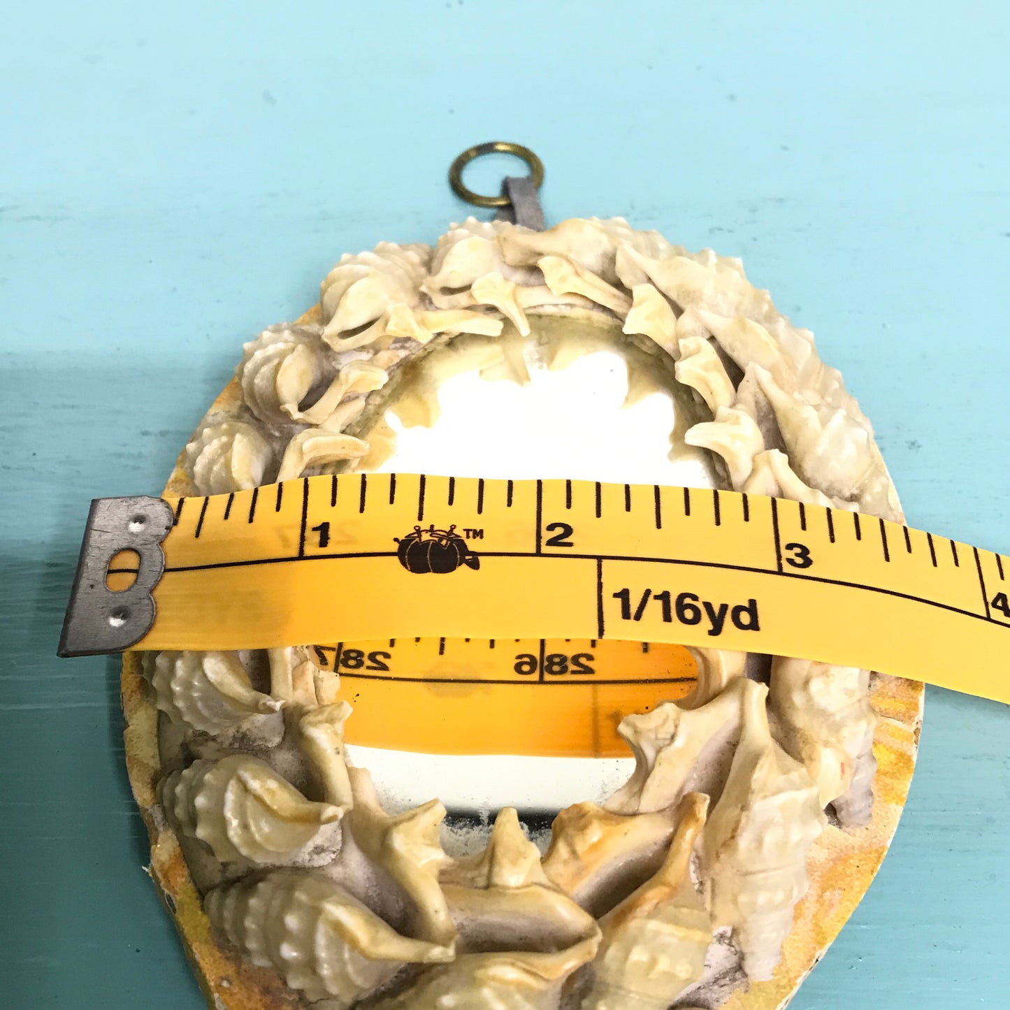 Victorian Shell Mirror, Hanging Hand Mirror