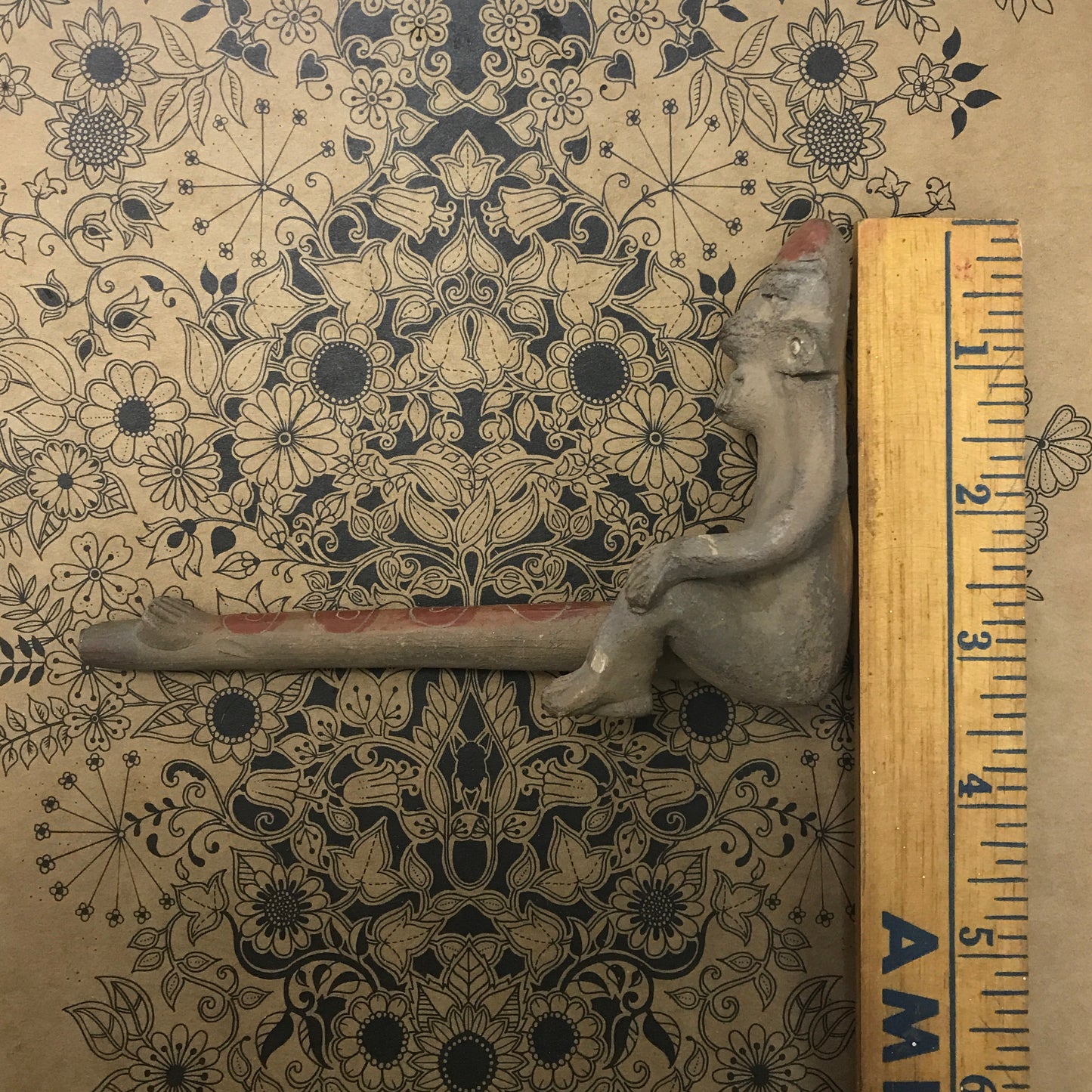 Handmade Clay Pipe, South American Effigy Pipe, Anthropomorphic Ceremonial Smoking Pipe