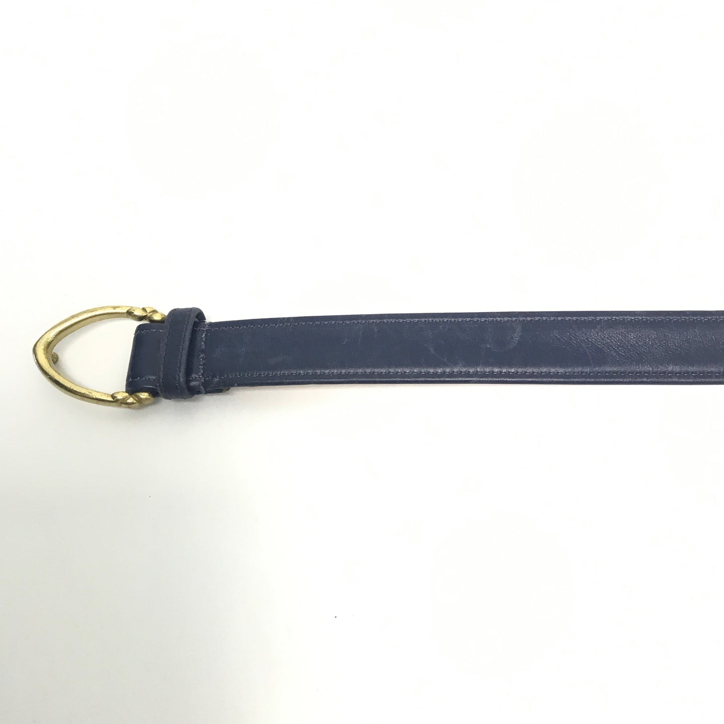 Distressed Blue Leather Coach Belt, Size L