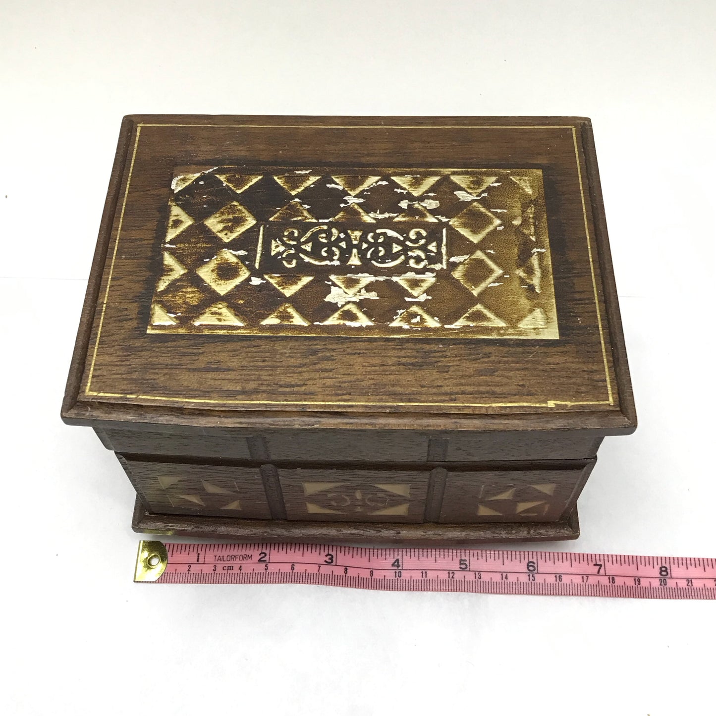 Musical Wooden Jewellery Box, Made in Japan, Refurbished Interior, Plays Theme from “Love Story”