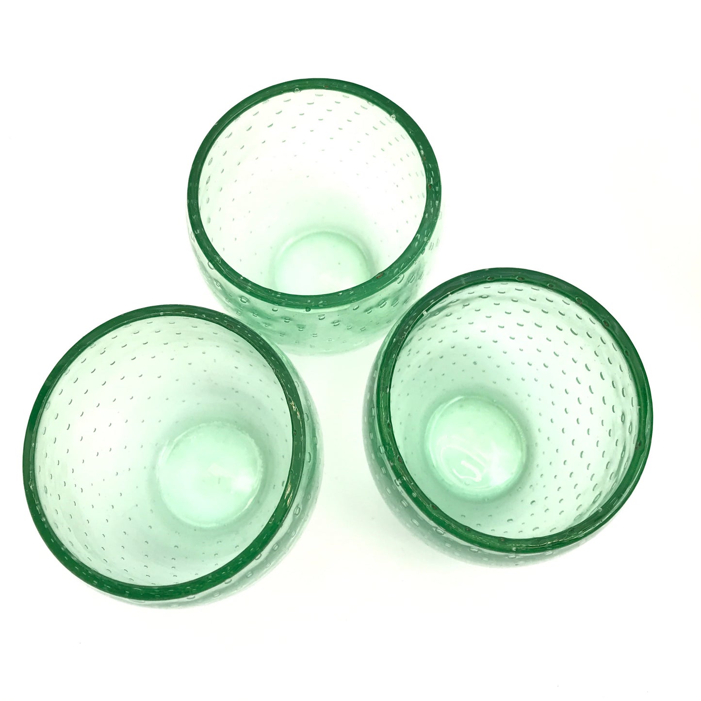 Green Seed Bubble Glass Decanter with 3 Glasses