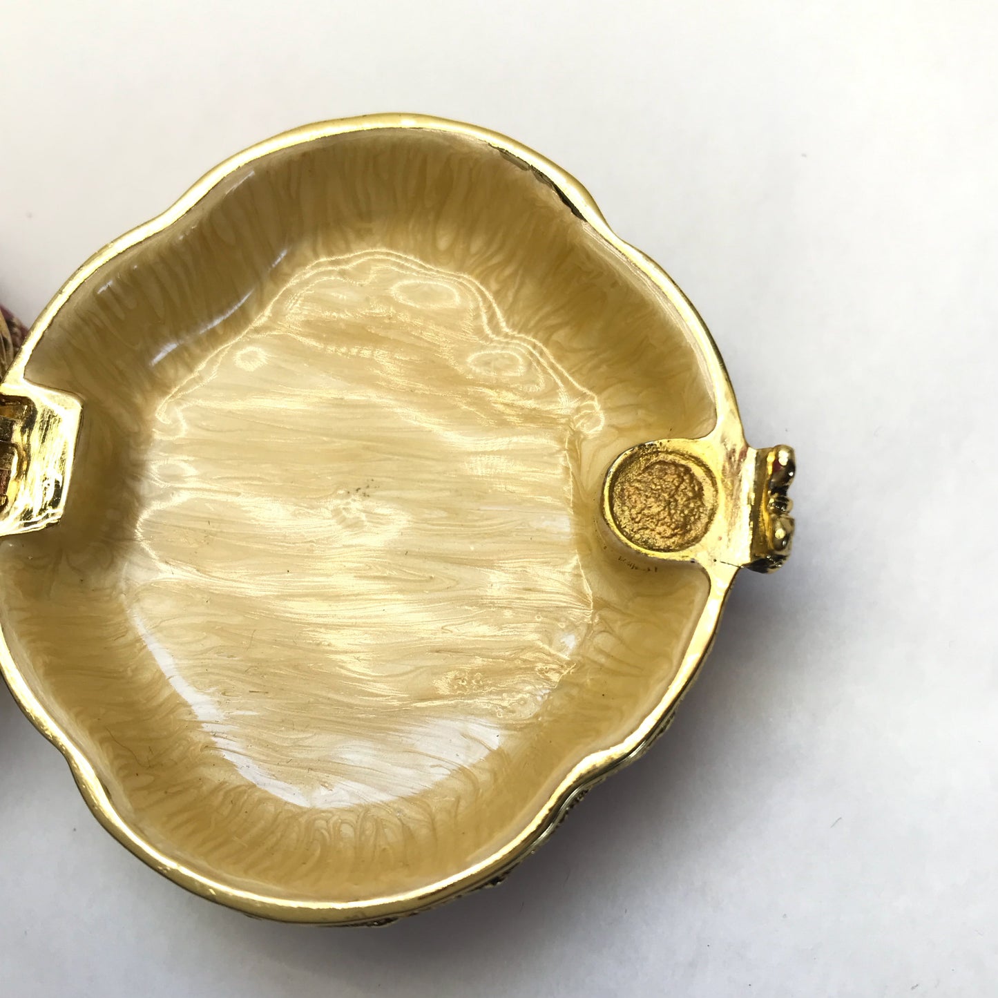 Enamel and Rhinestone Ring or Pill Box
